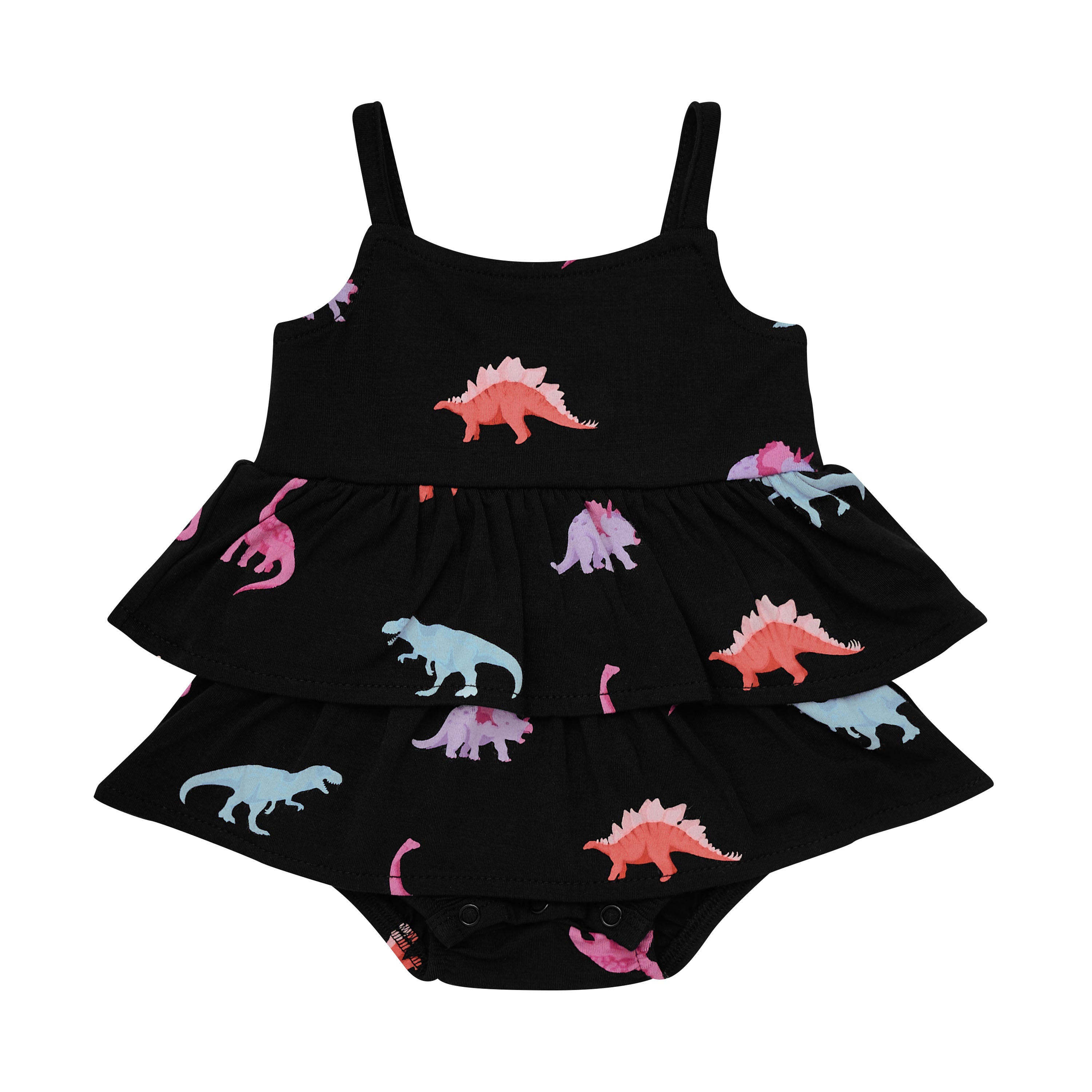 Spaghetti Strap Ruffle Romper in Midnight Roar - Image 2