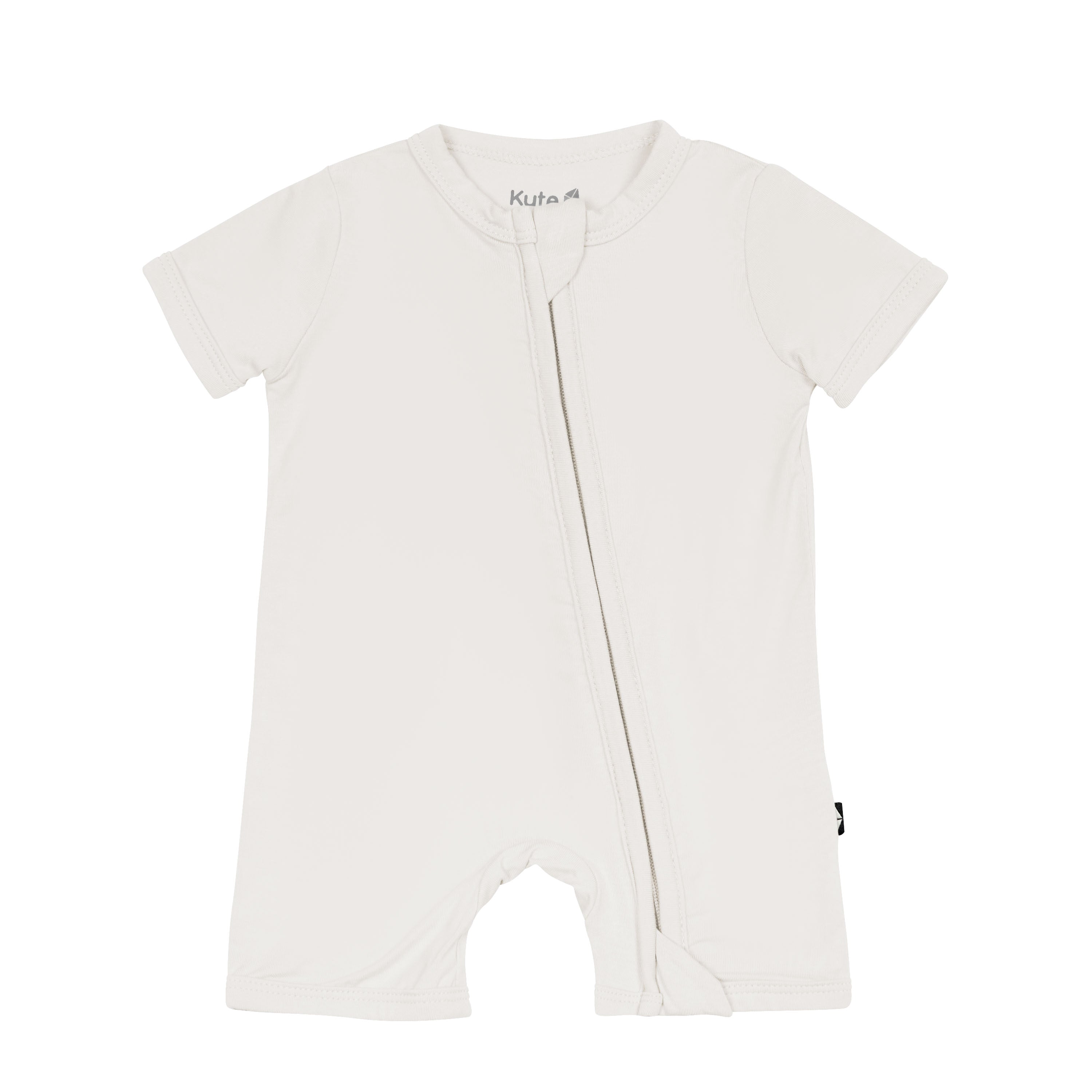 Zippered Shortall Romper in Oat - Image 2