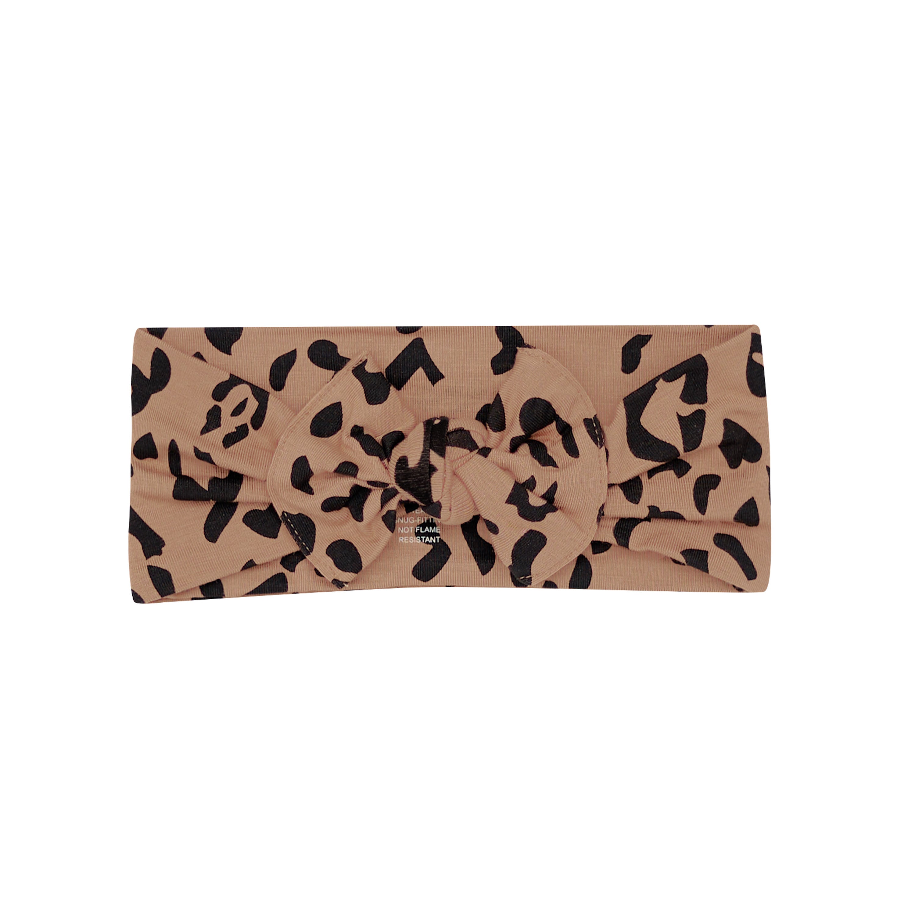 Knotted Bow Headband in Latte Leopard - Image 2