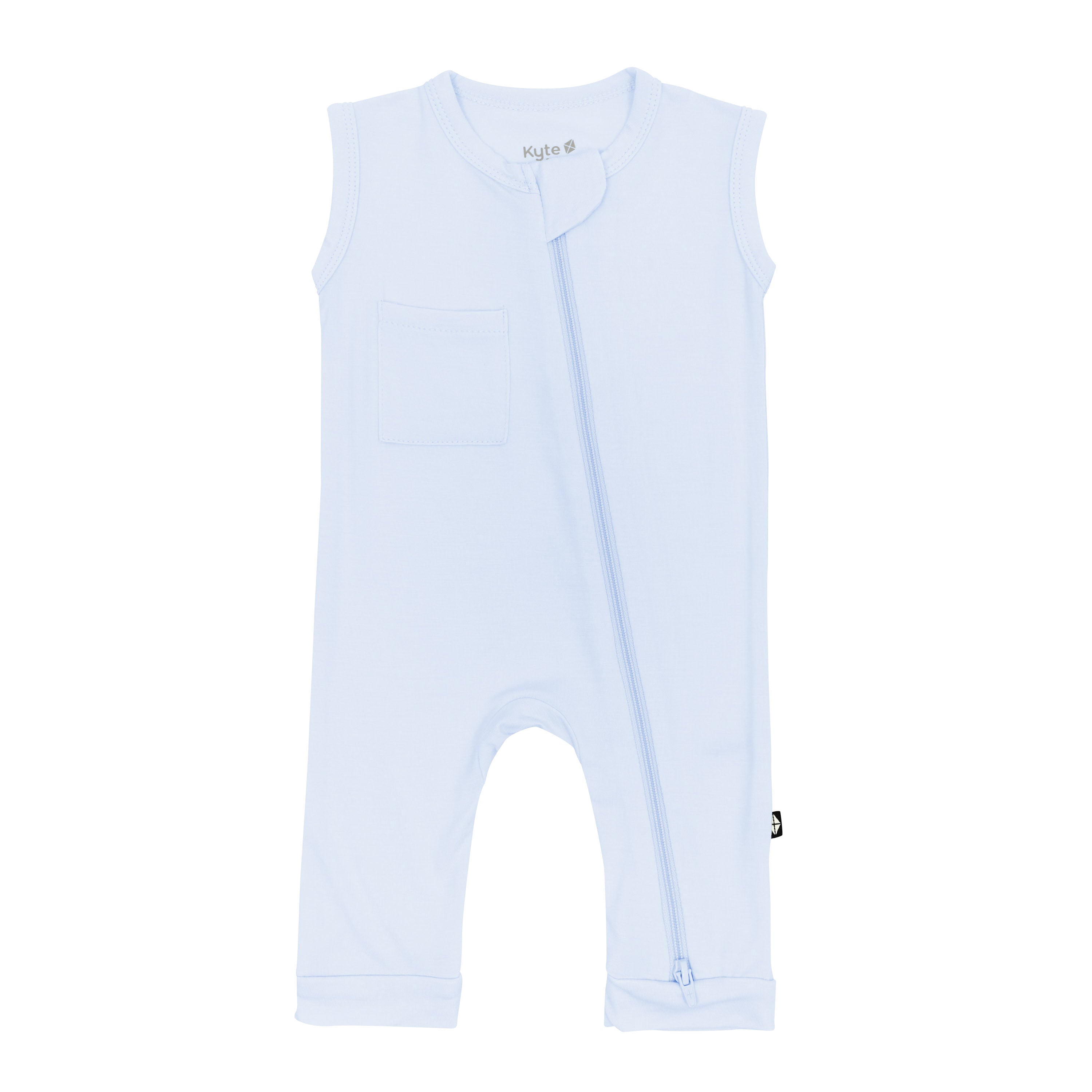 Zippered Sleeveless Romper in Mist - Image 2