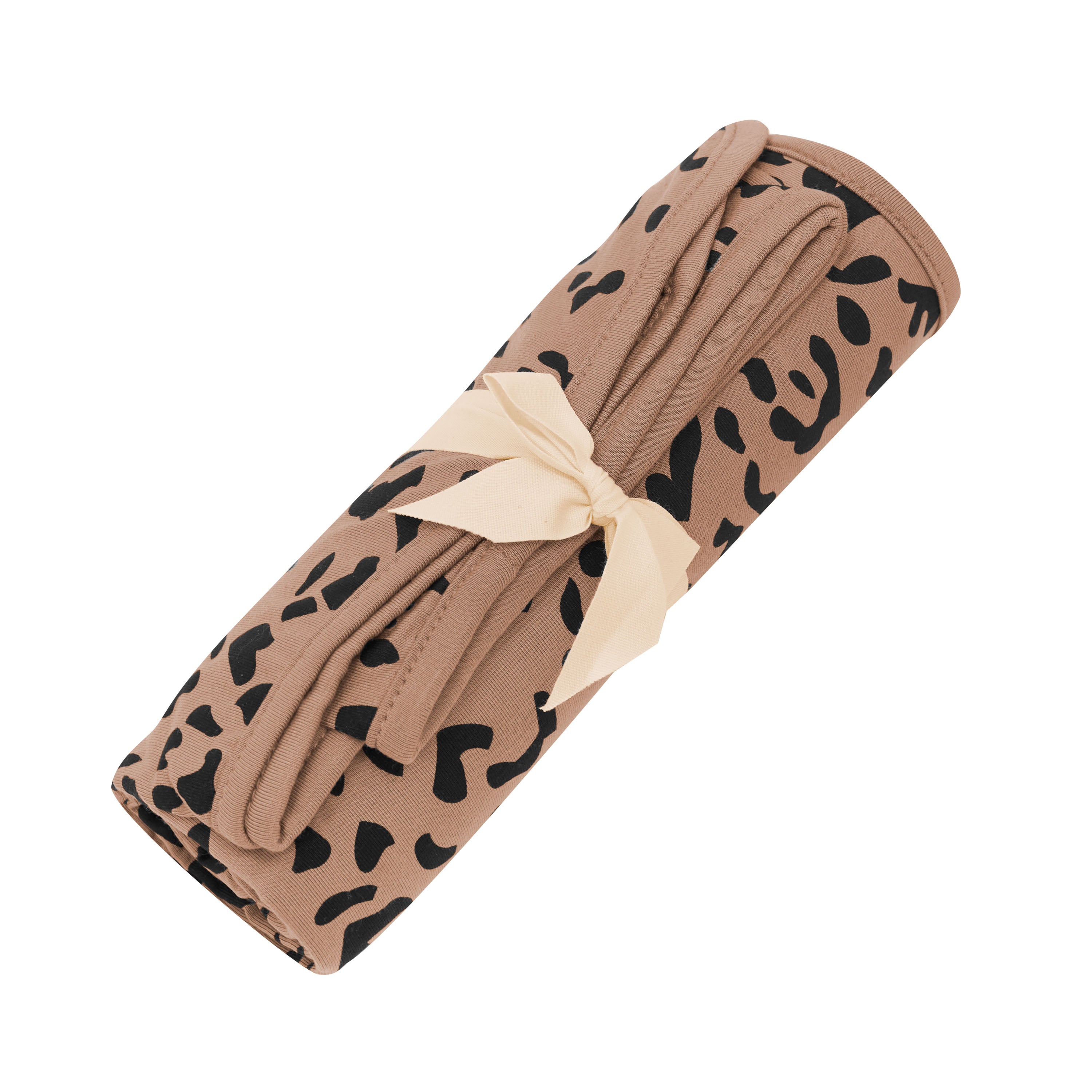 Swaddle Blanket in Latte Leopard - Image 4