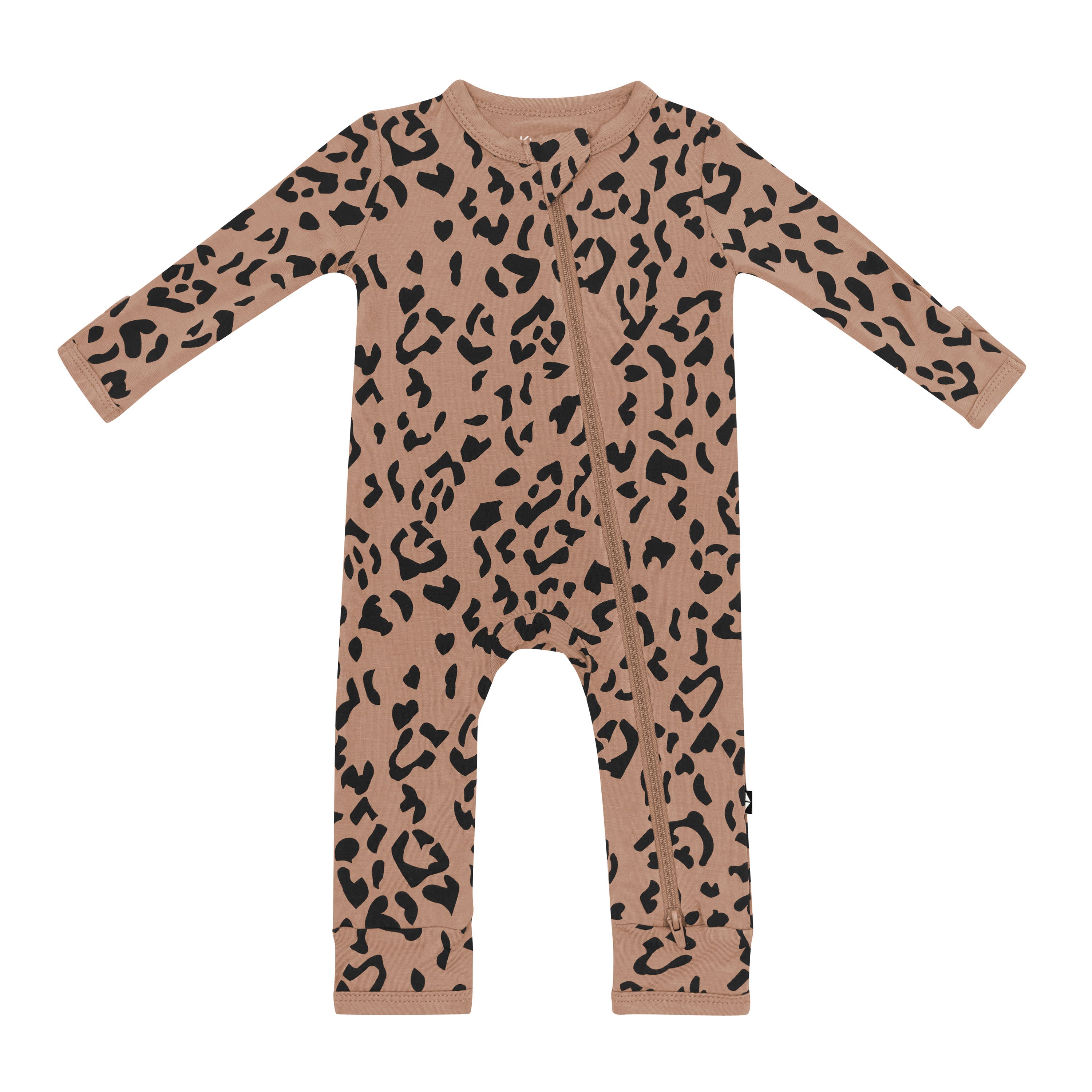 Zippered Romper in Latte Leopard - Image 2