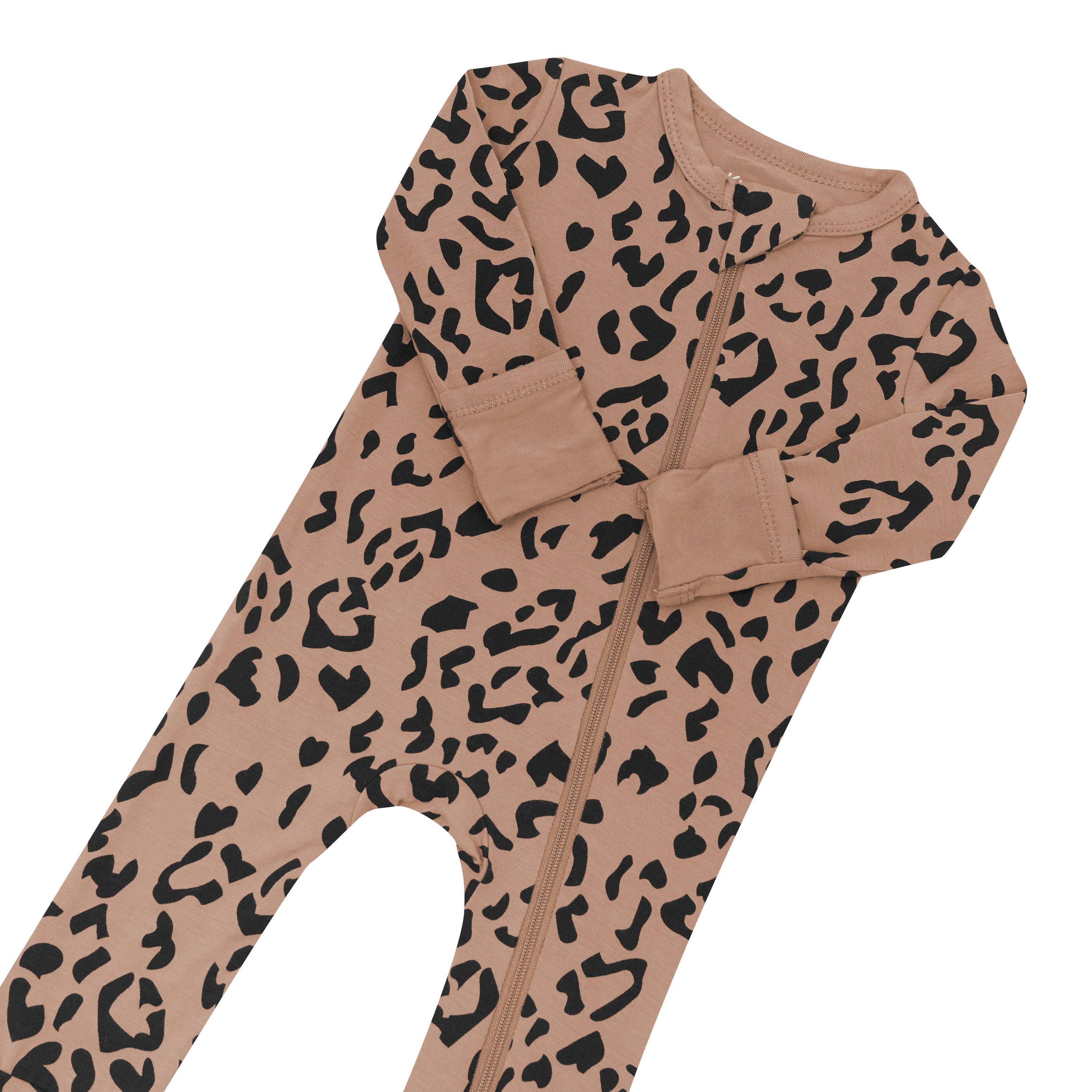 Zippered Romper in Latte Leopard - Image 4