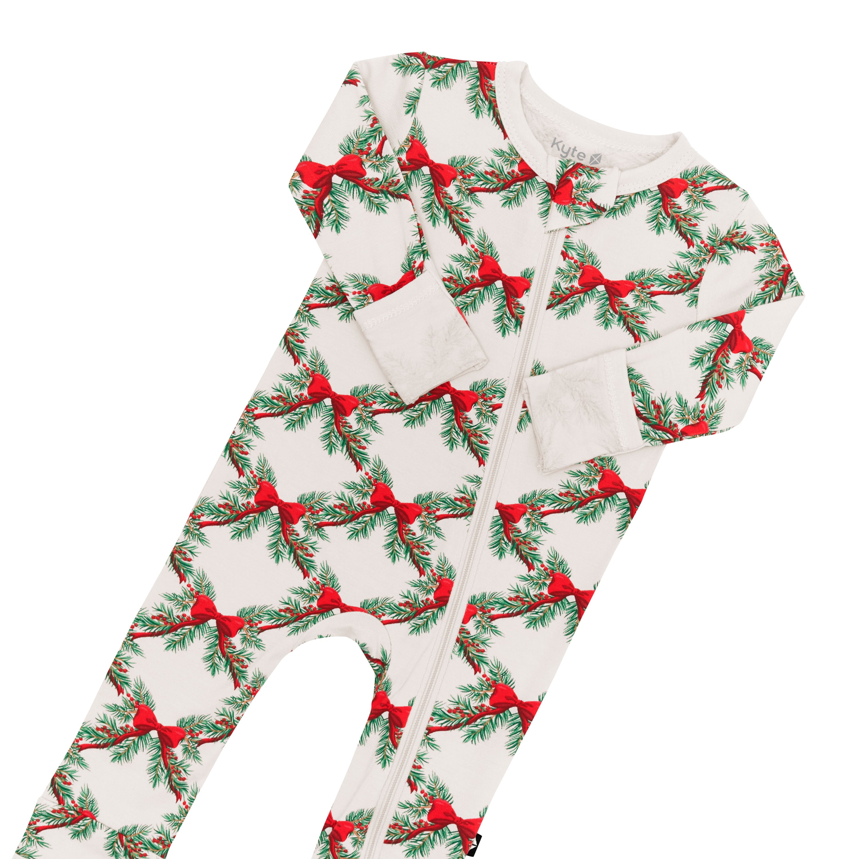 Zippered Romper in Holiday Bow - Image 5