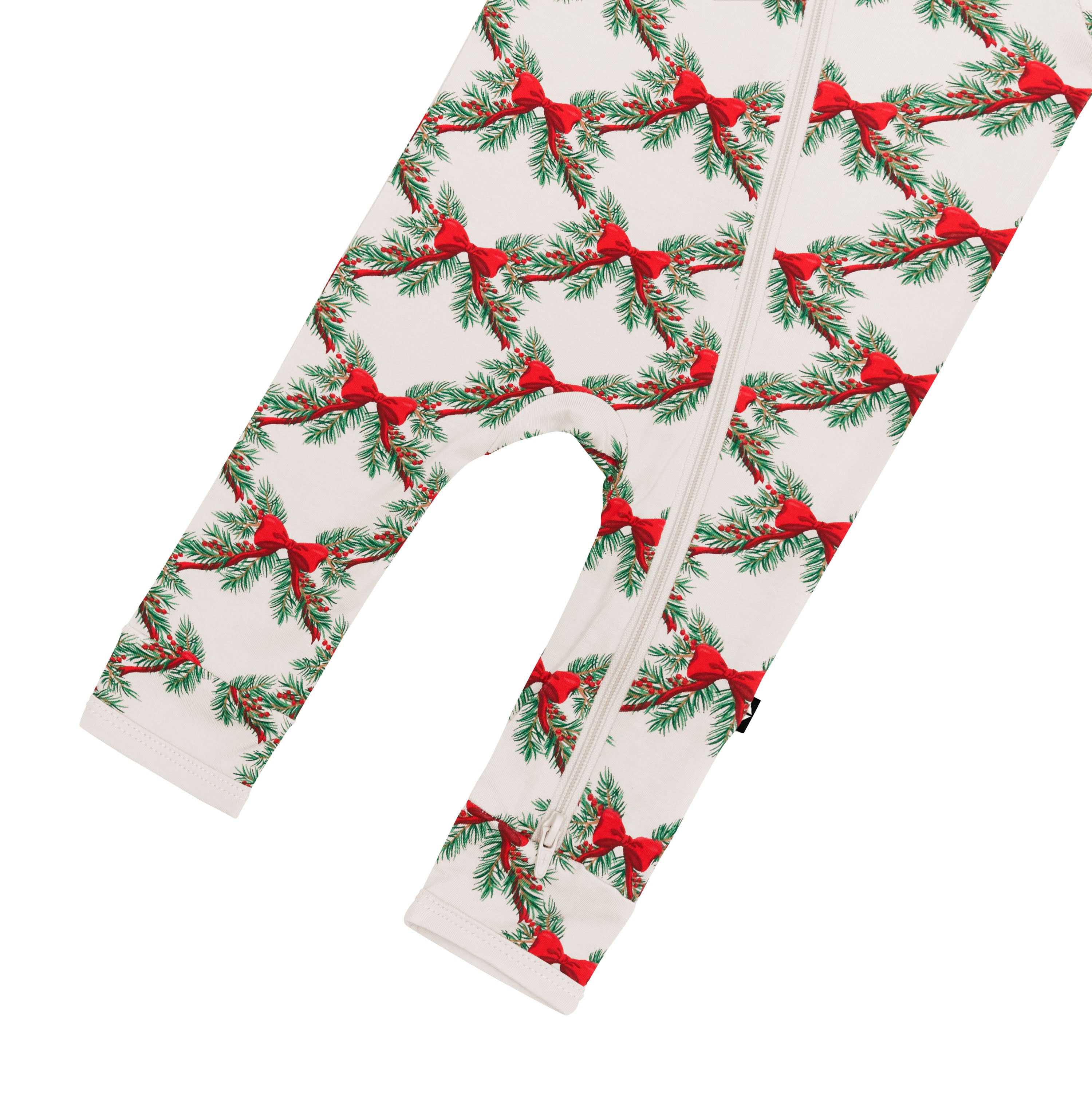 Zippered Romper in Holiday Bow - Image 6