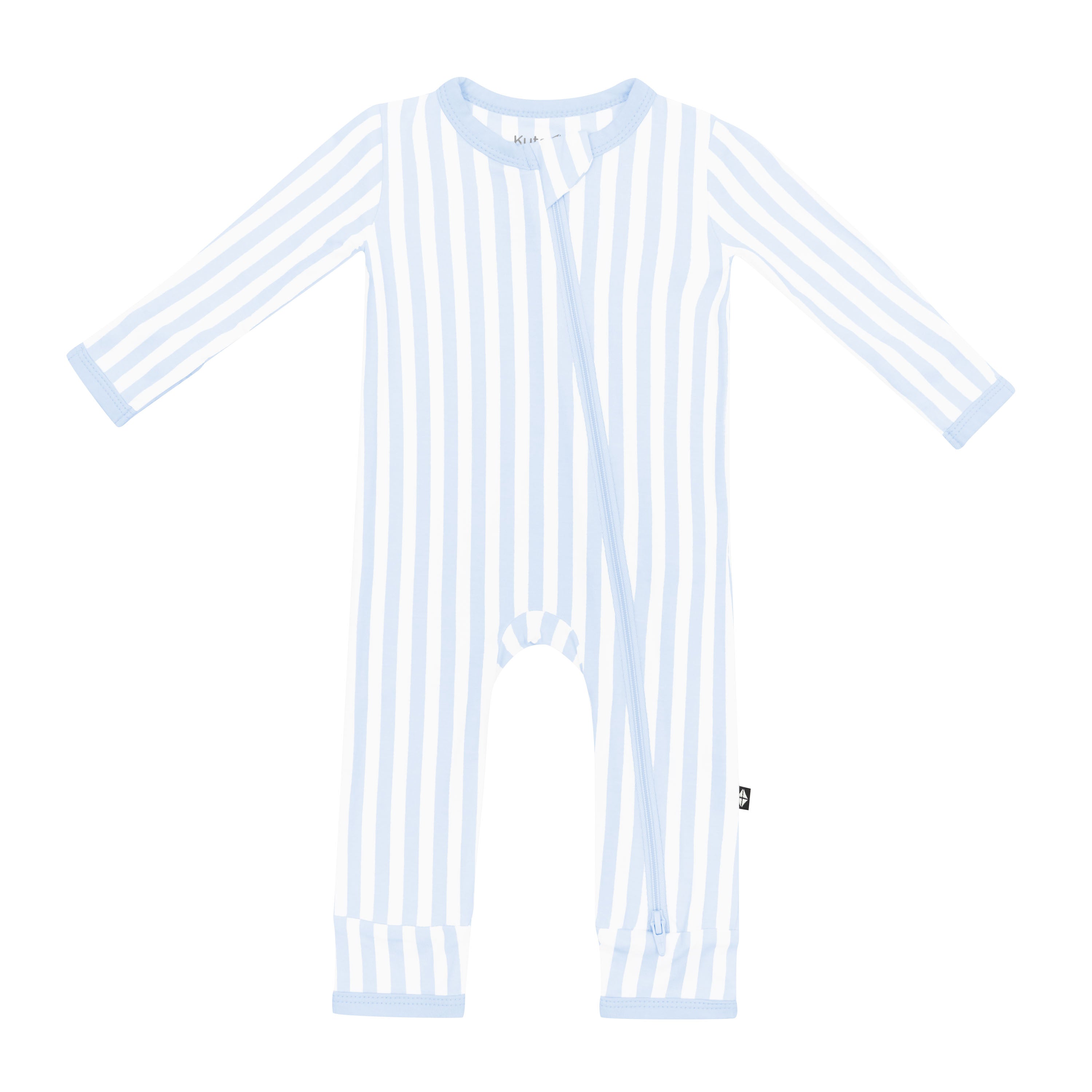 Zippered Romper in Small Mist Stripe - Image 2