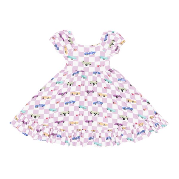 Puff Sleeve Twirl Dress in Sparkles and Speed