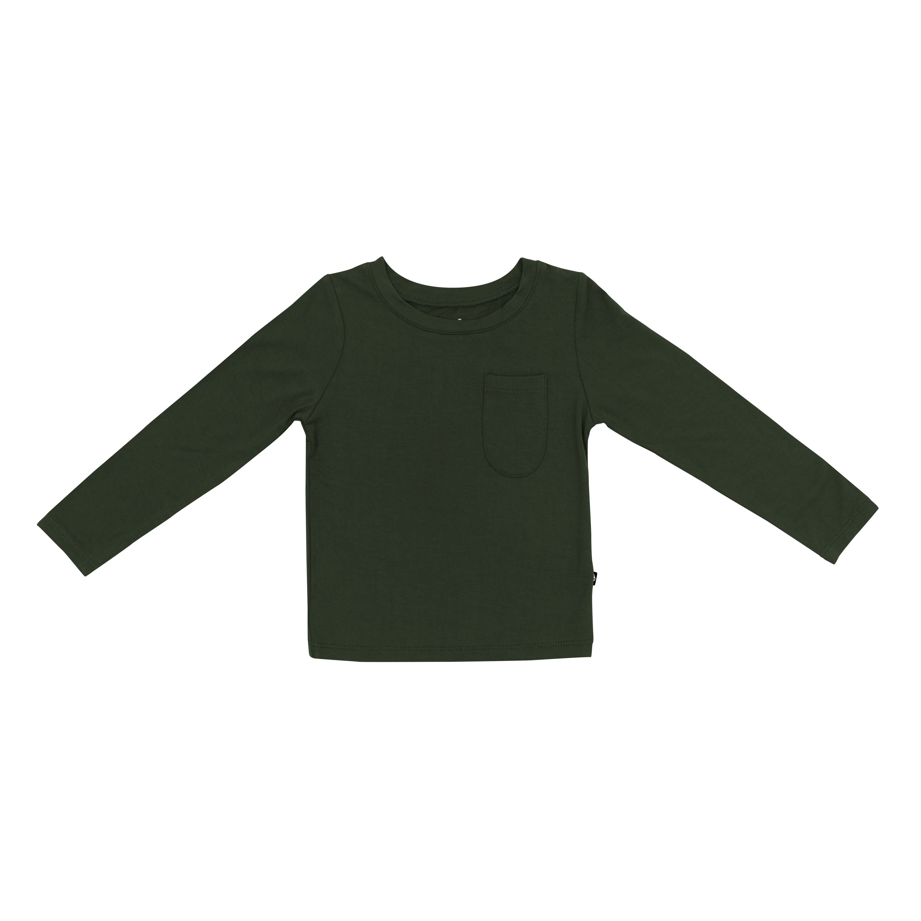 Long Sleeve Toddler Crew Neck Tee in Fir - Image 2
