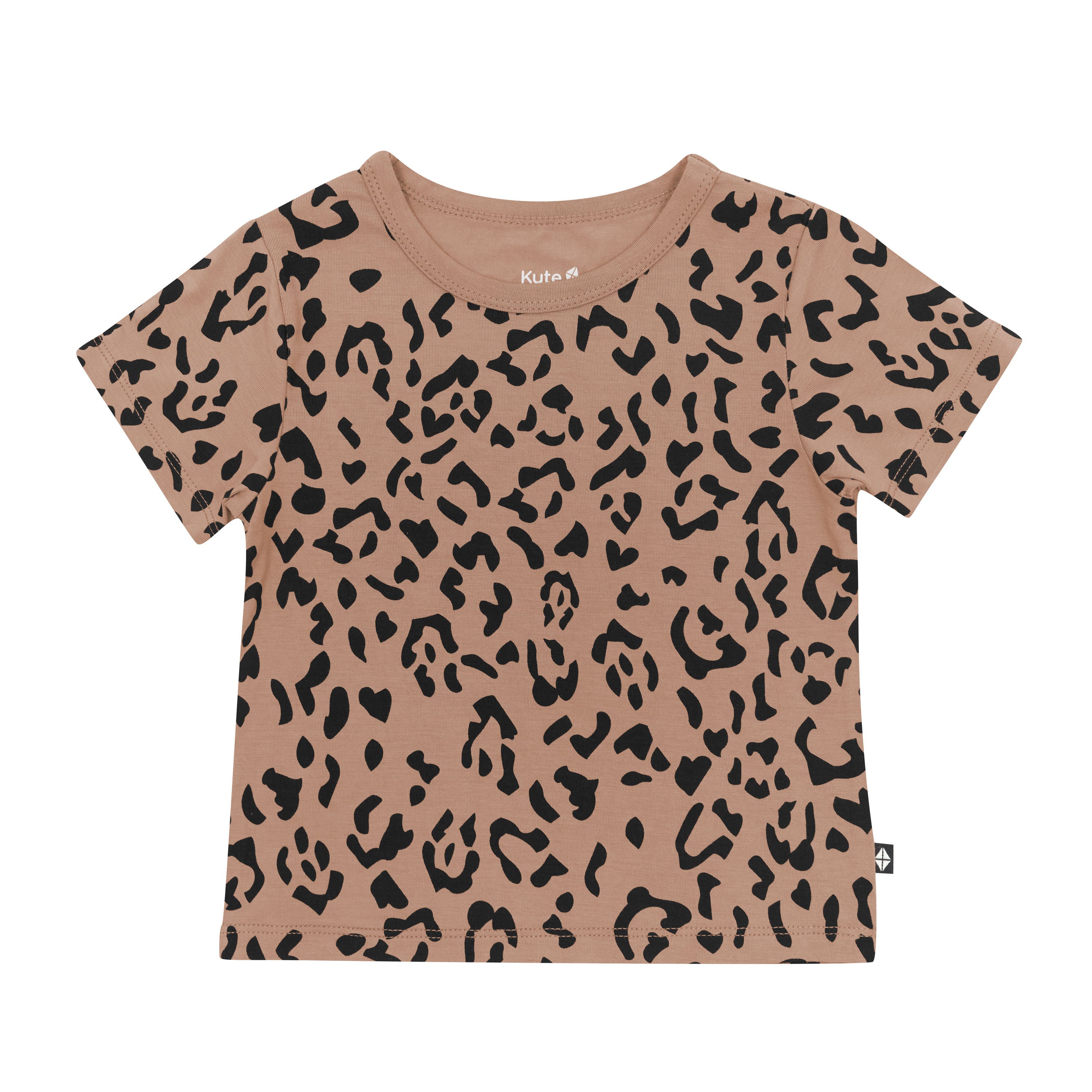 Toddler Basic Tee in Latte Leopard - Image 2