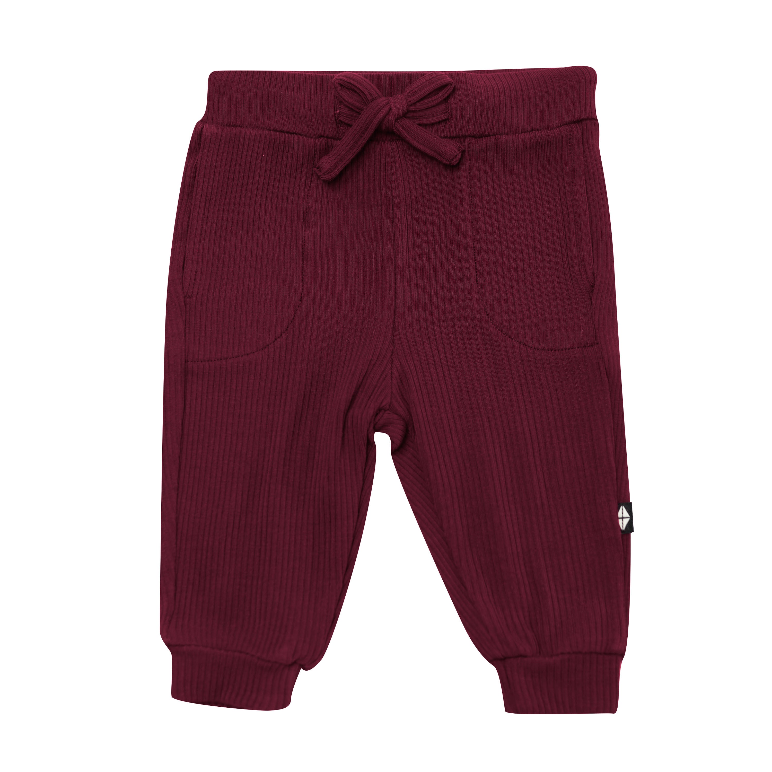 Ribbed Jogger Pant in Burgundy - Image 2