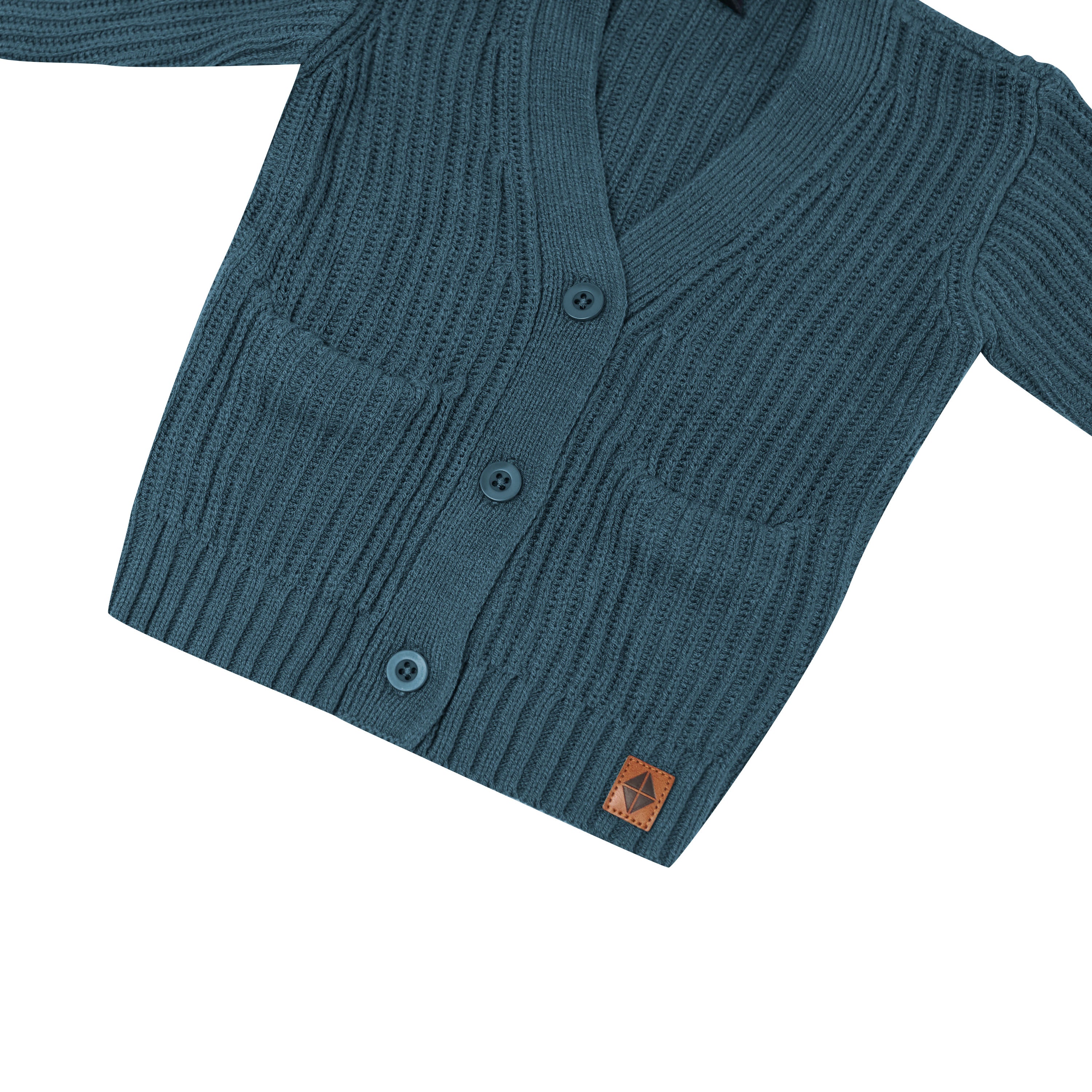Chunky Knit Oversized Cardigan in Atlantic - Image 5