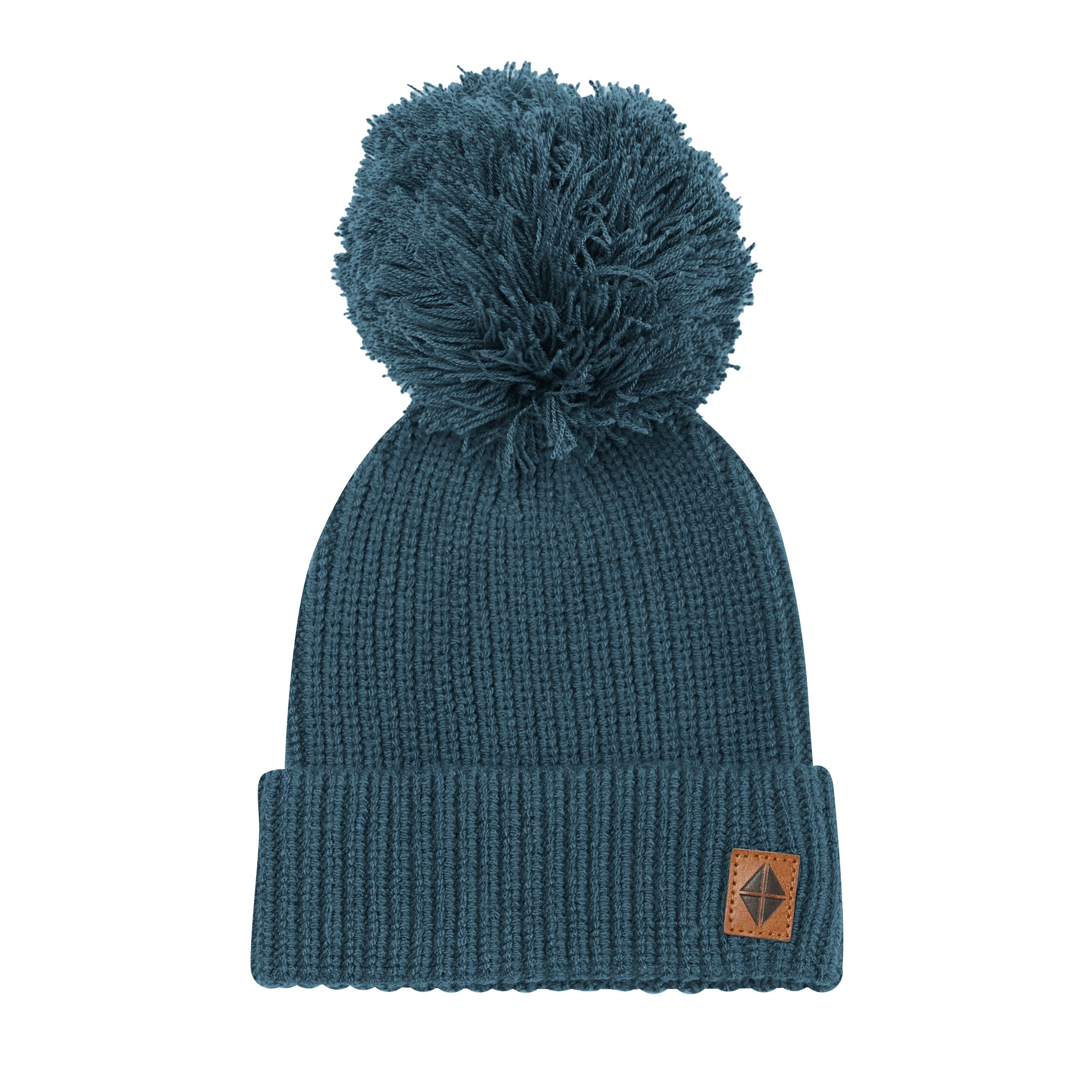 Chunky Knit Pom Beanie in Atlantic - Image 2