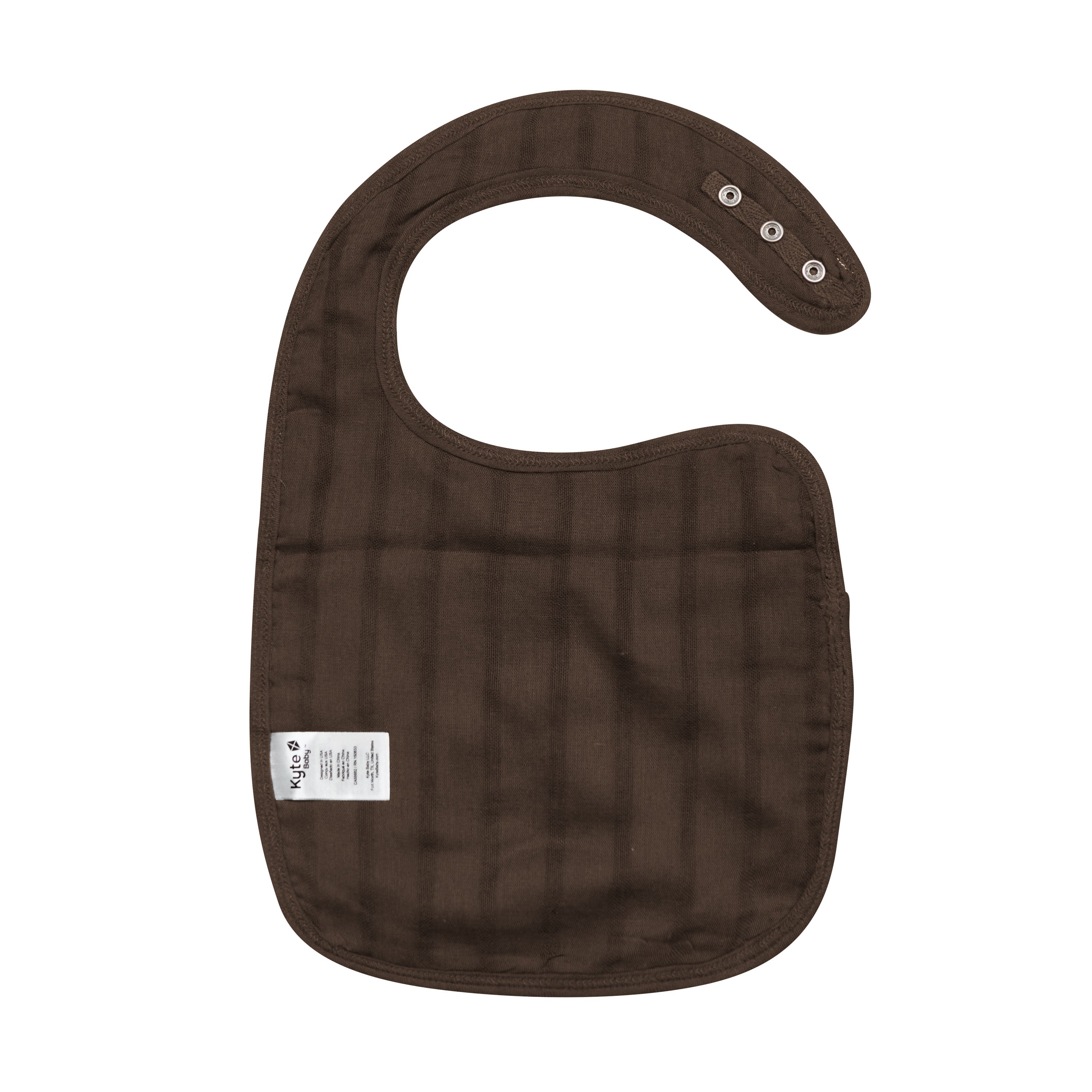 Bamboo Muslin Bib in Espresso - Image 2