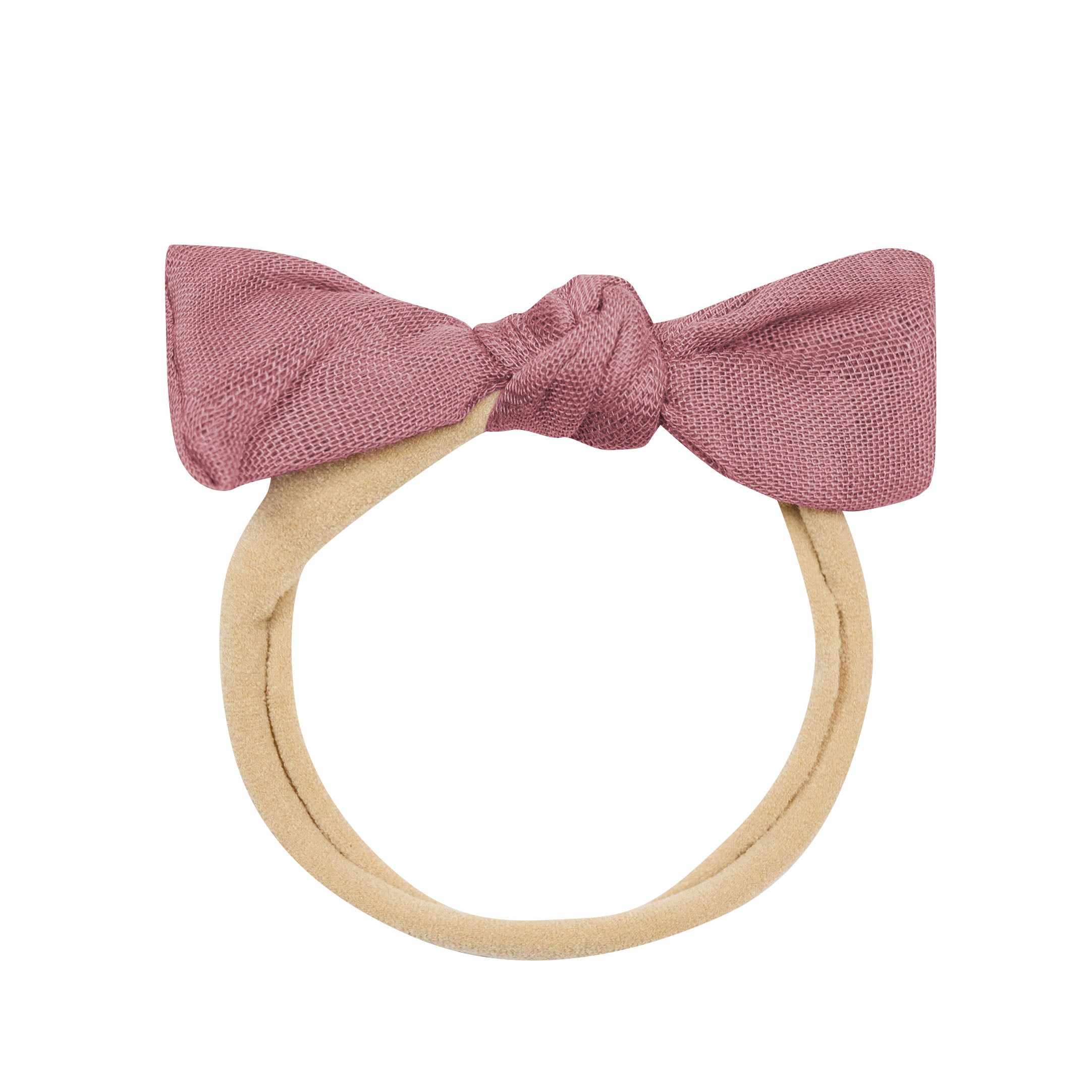 Bamboo Muslin Tiny Bow in Dusty Rose - Image 2