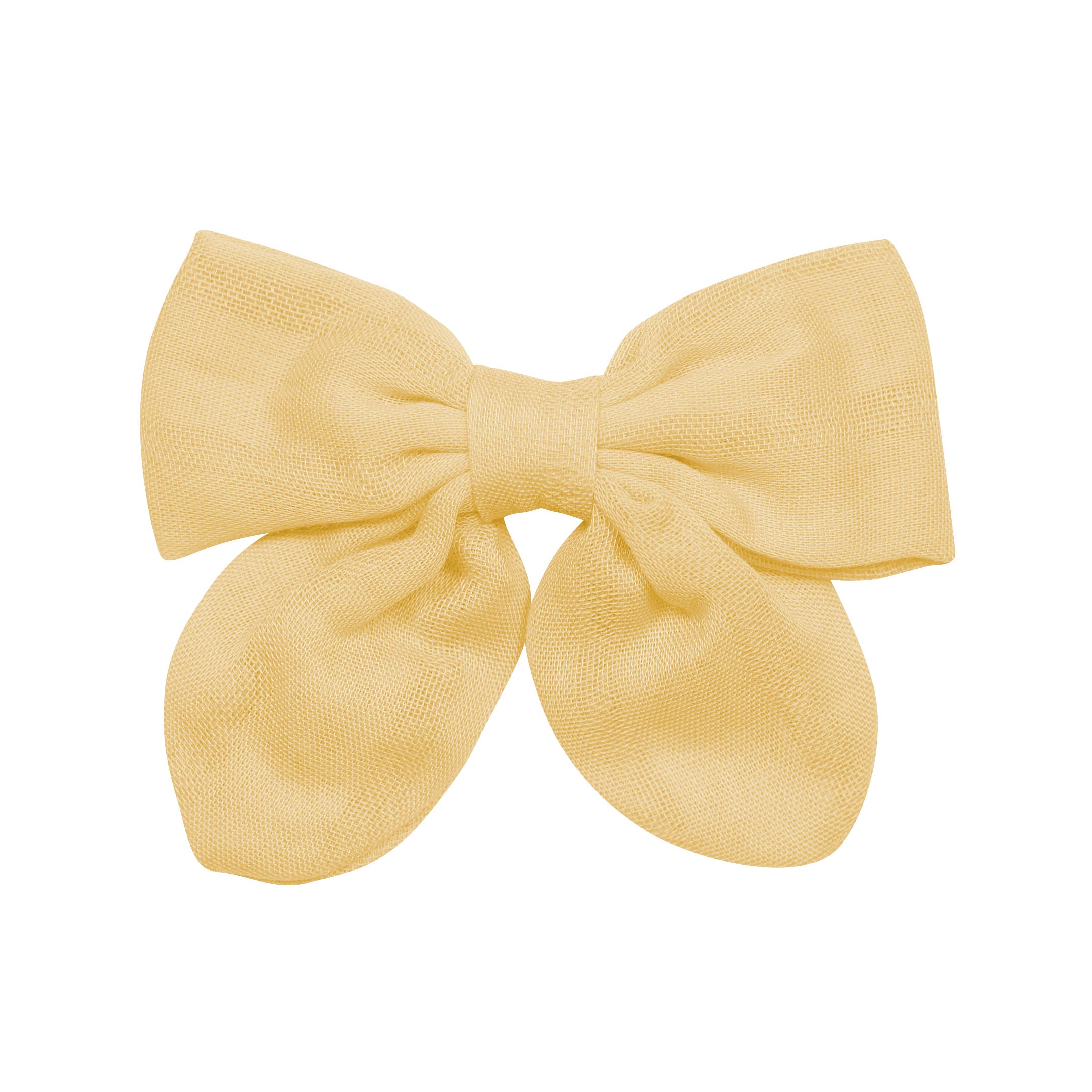 Bamboo Muslin Alligator Clip Bow in Sandcastle - Image 2