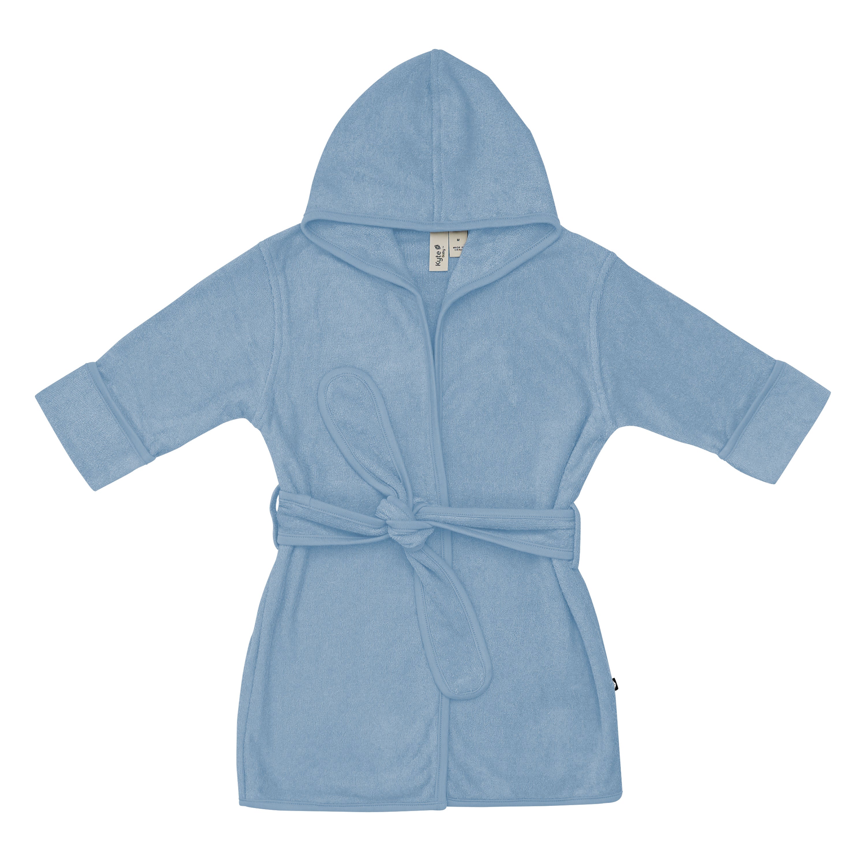 Hooded Bath Robe in Slate