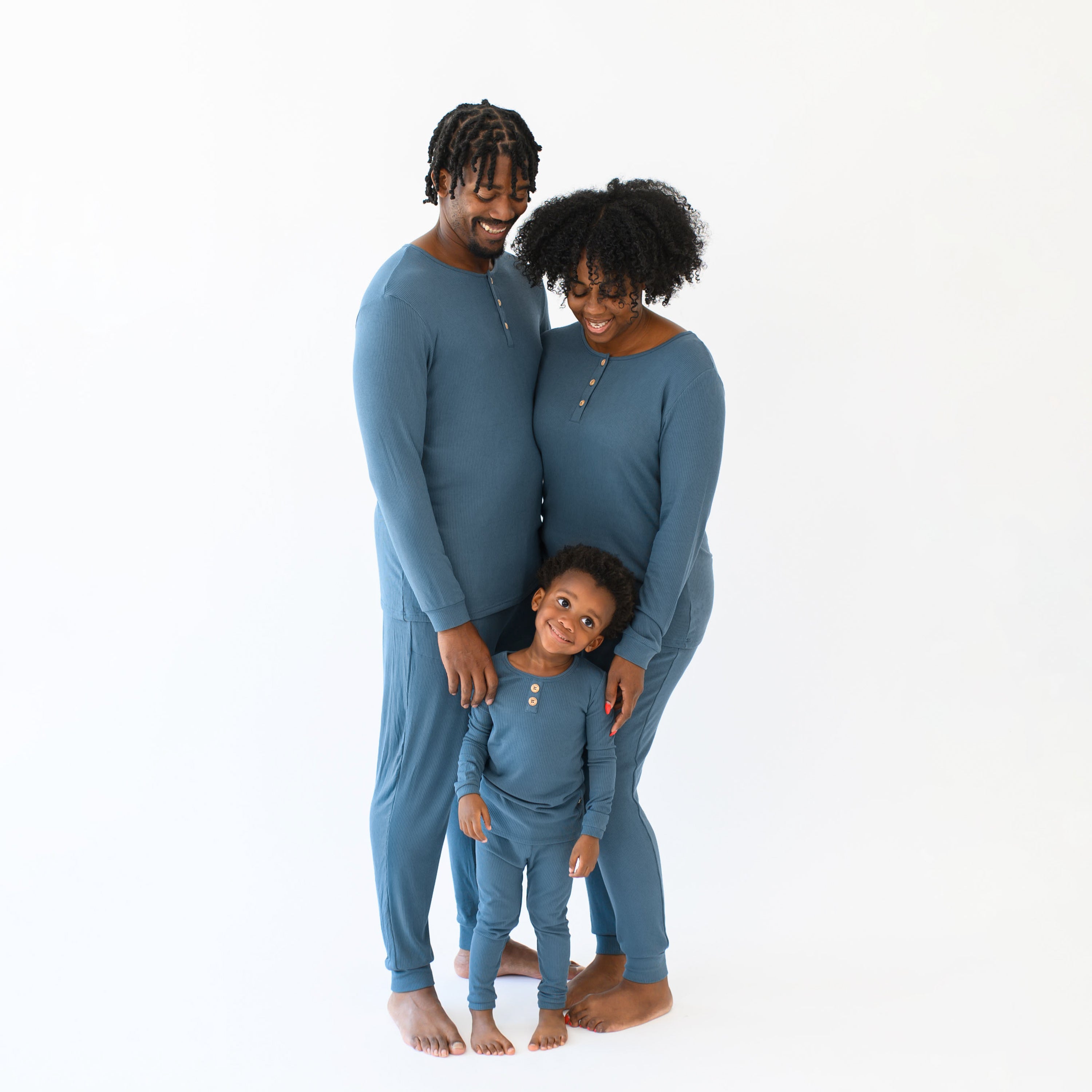 Men's Ribbed Henley Set in Atlantic - Image 2