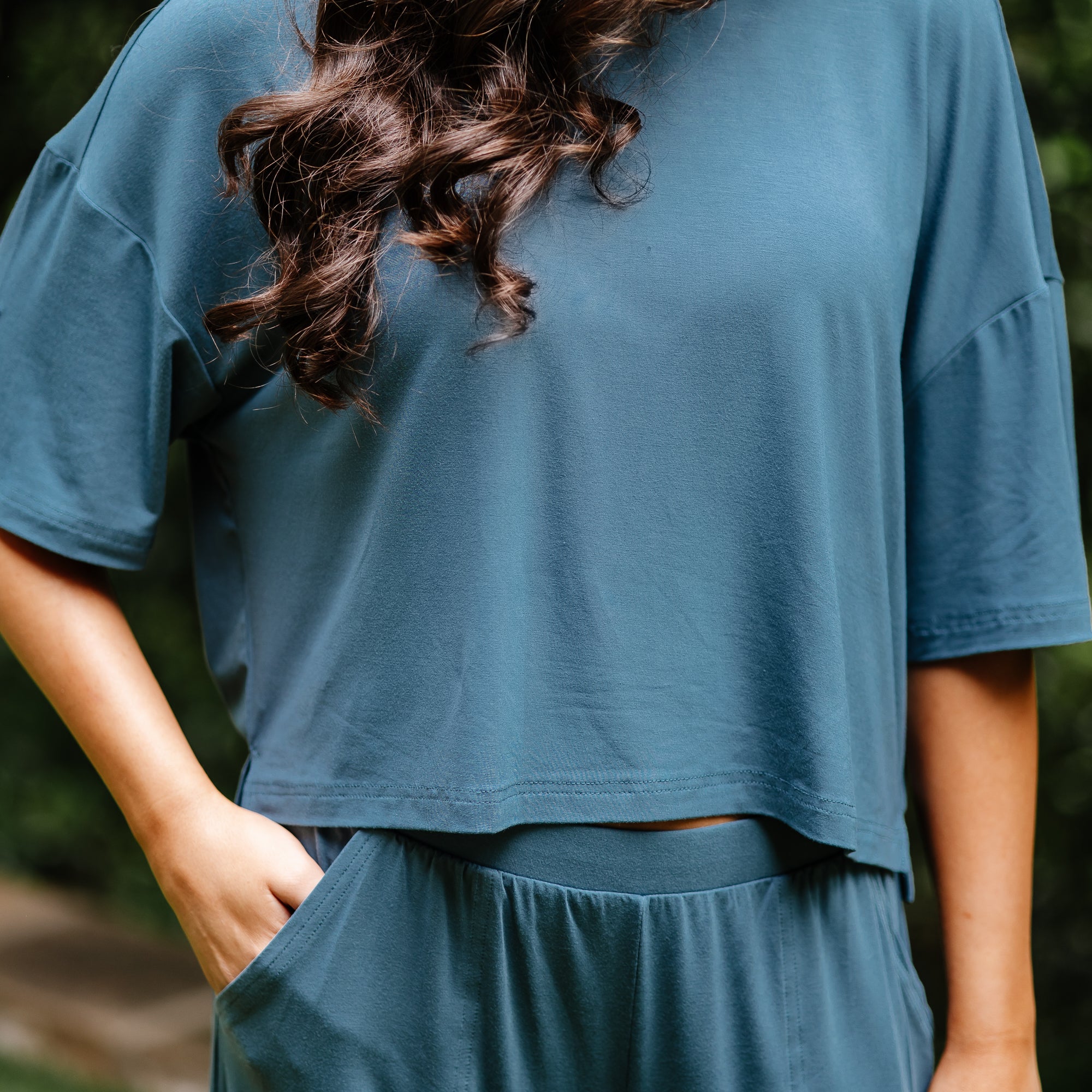 Women's Wide Leg Pant Set in Atlantic - Image 2