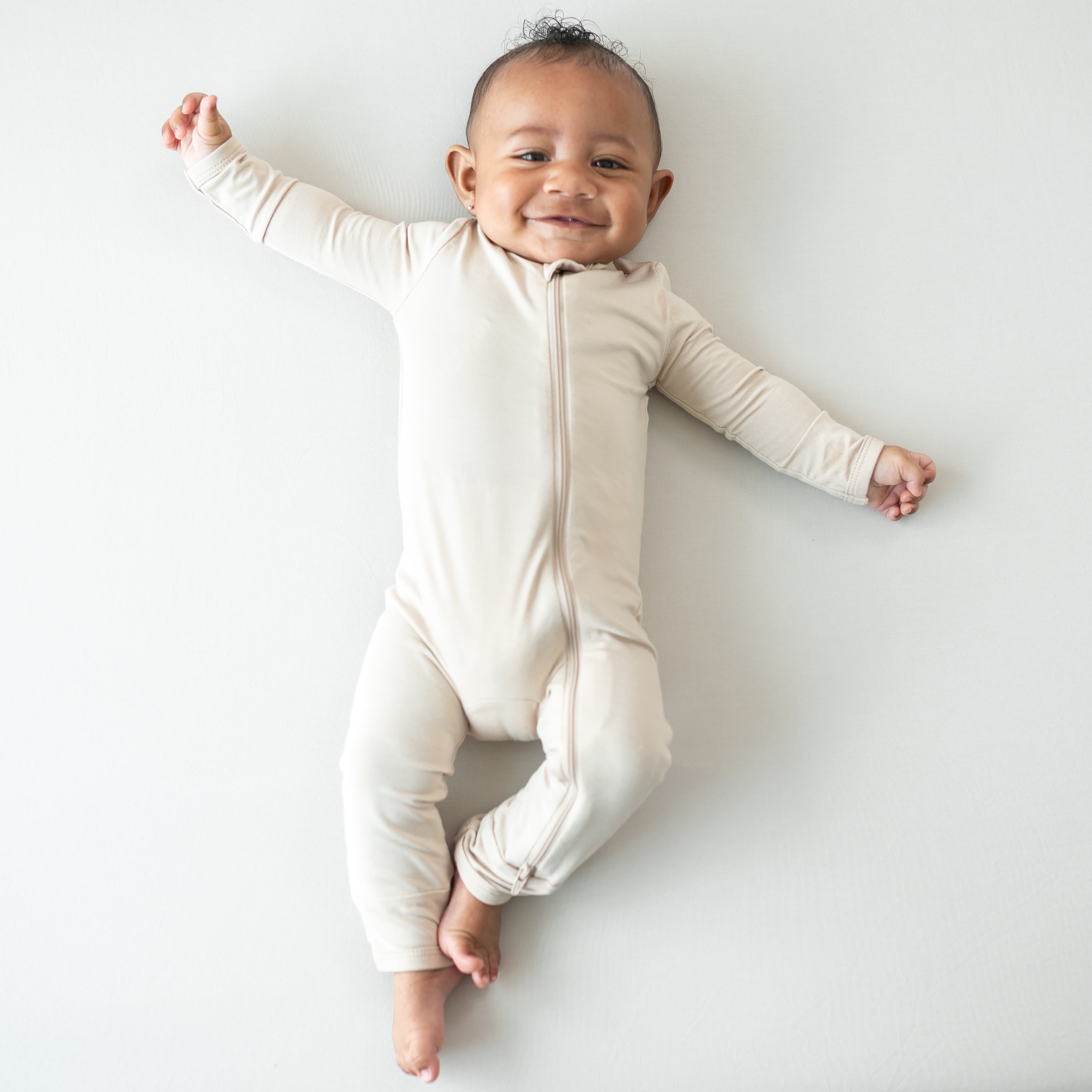 Zippered Romper in Bisque - Image 4
