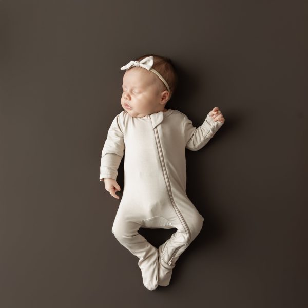 Zippered Footie in Bisque