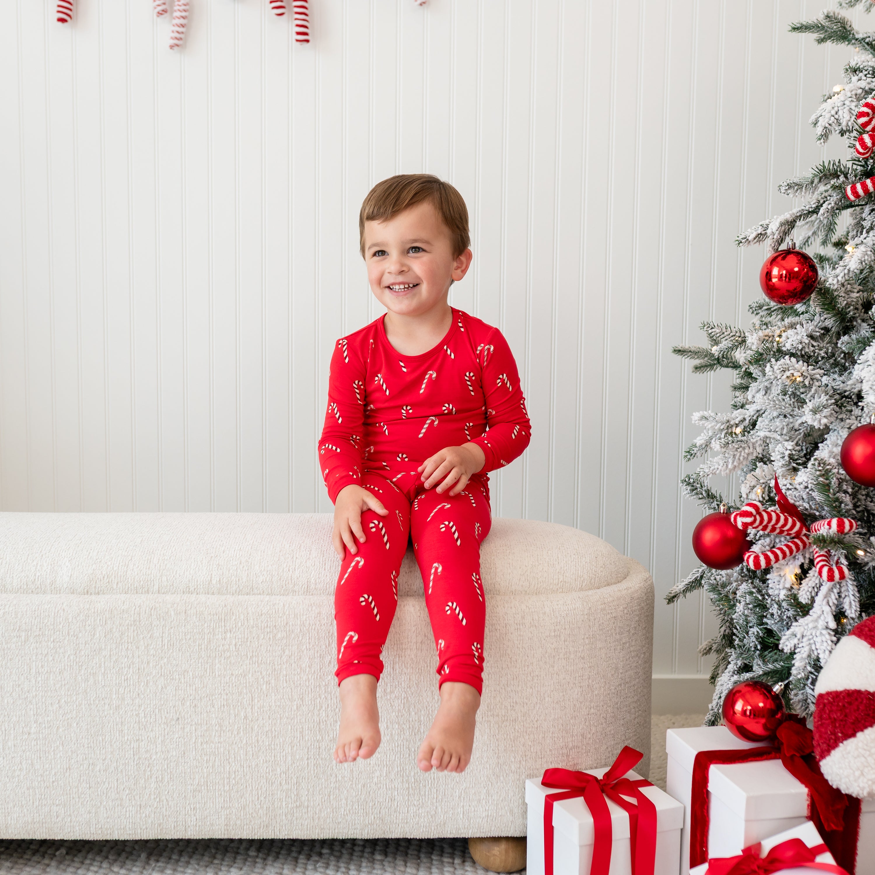 Long Sleeve Pajamas in Candy Cane