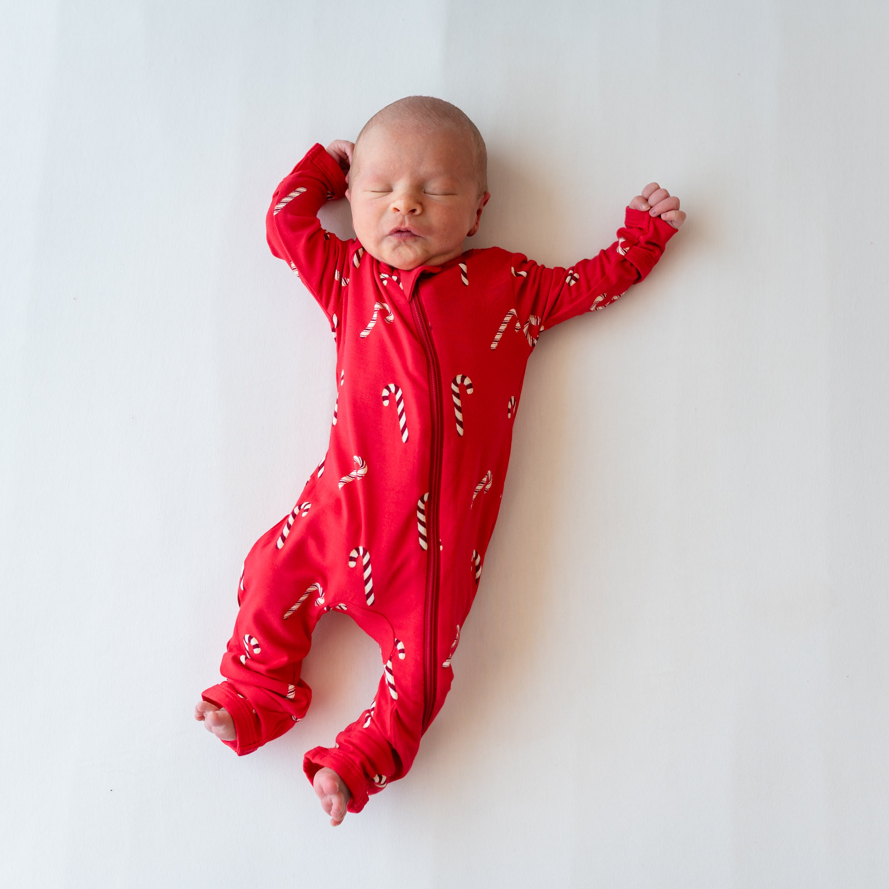 Zippered Romper in Candy Cane - Image 3