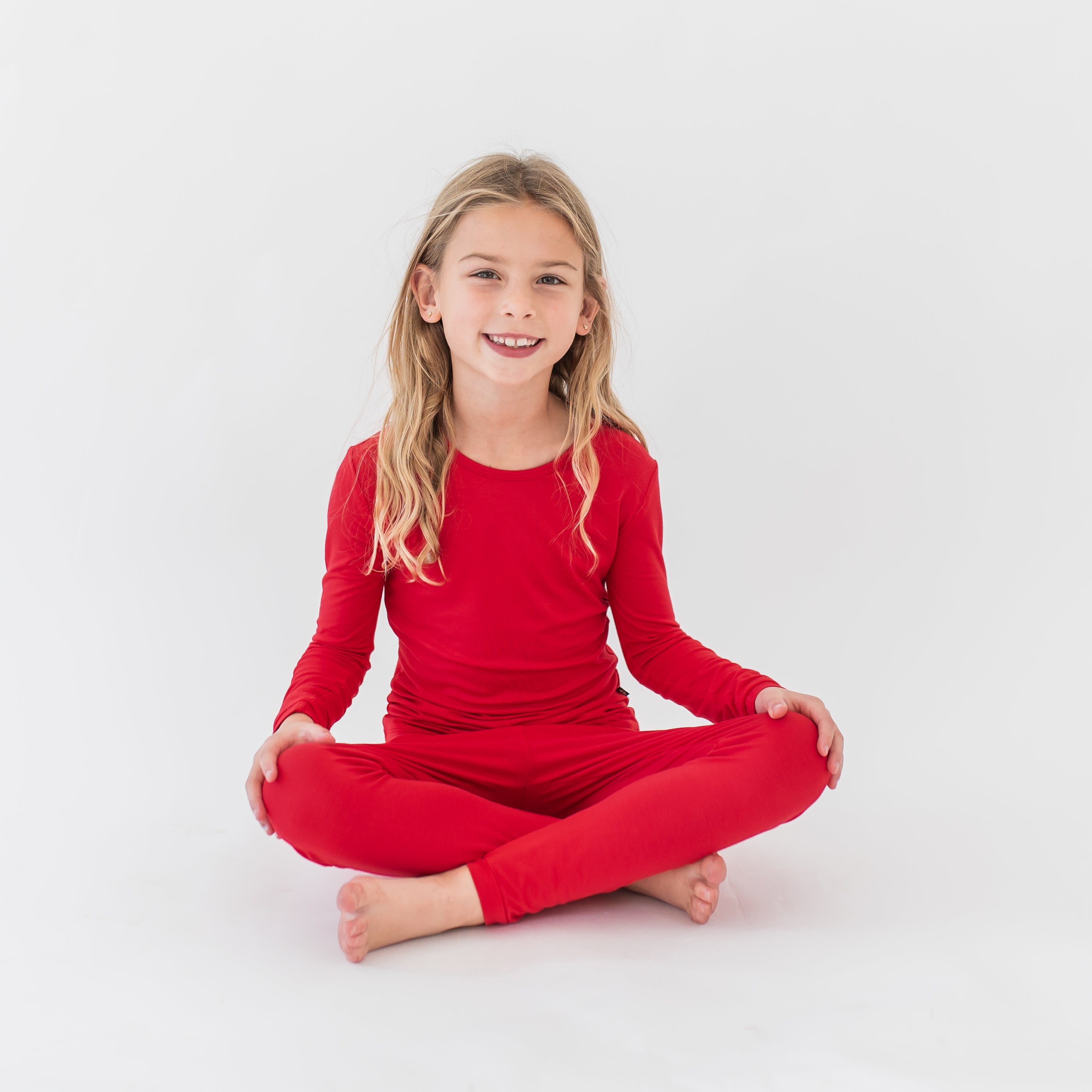 Long Sleeve Pajamas in Cardinal - Image 4