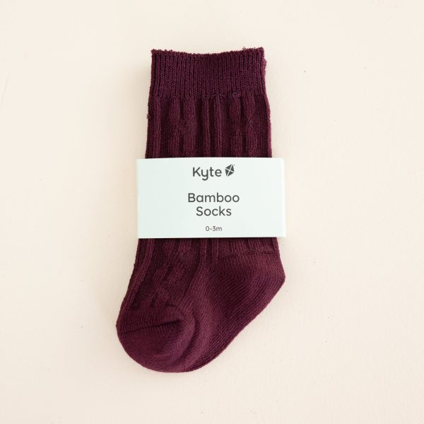 Knee High Socks in Burgundy