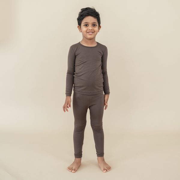 Long Sleeve Pajamas in Espresso