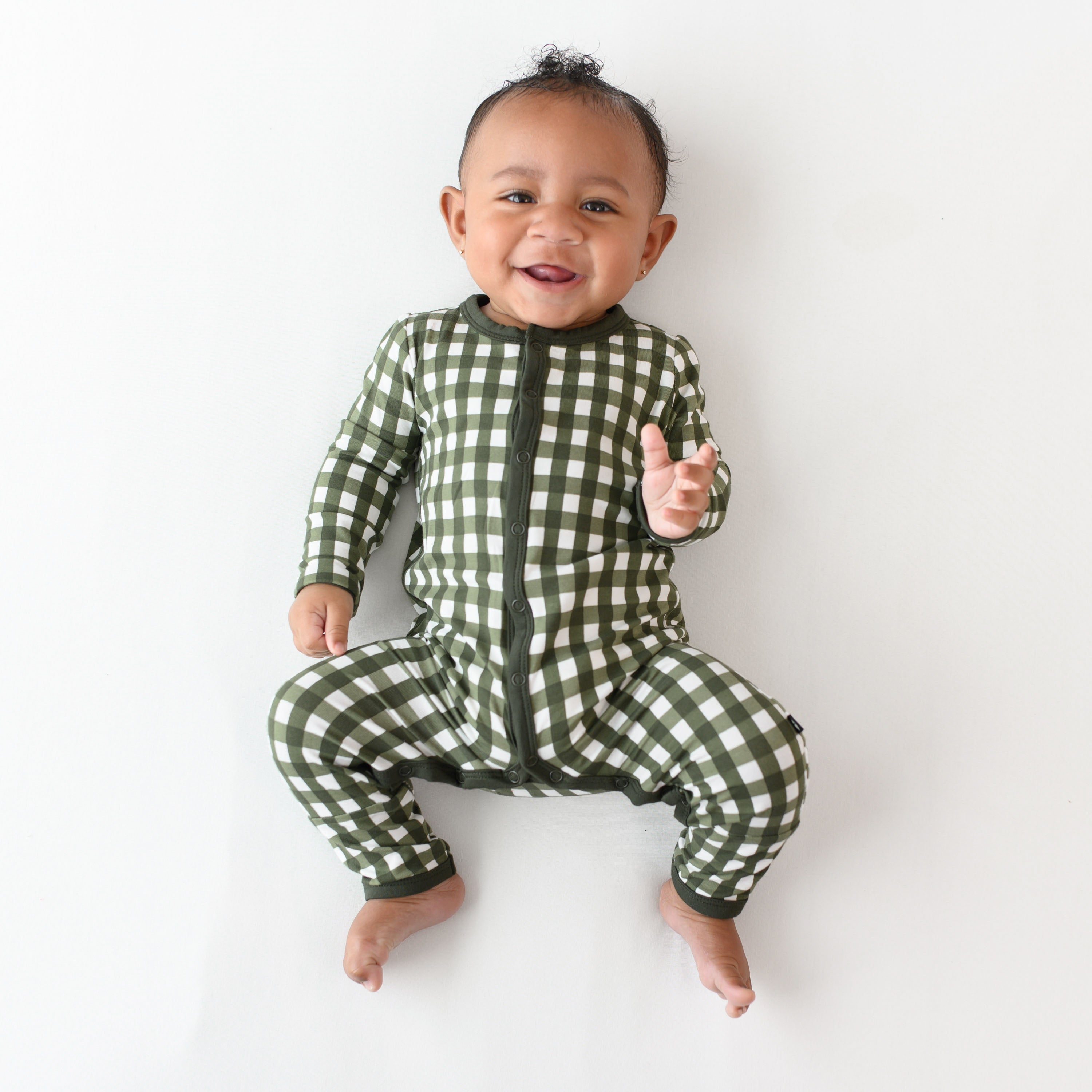 Romper in Gingham Fir