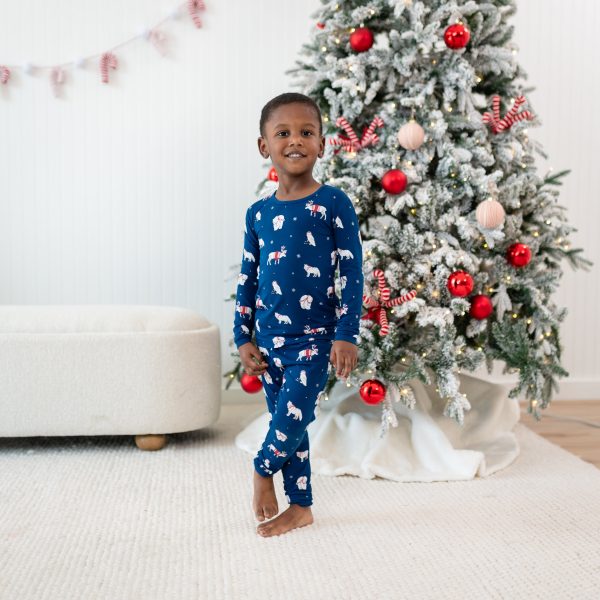 Long Sleeve Pajamas in Frosty Friends