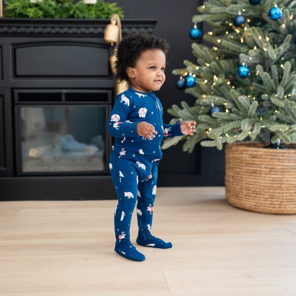 Zippered Footie in Frosty Friends