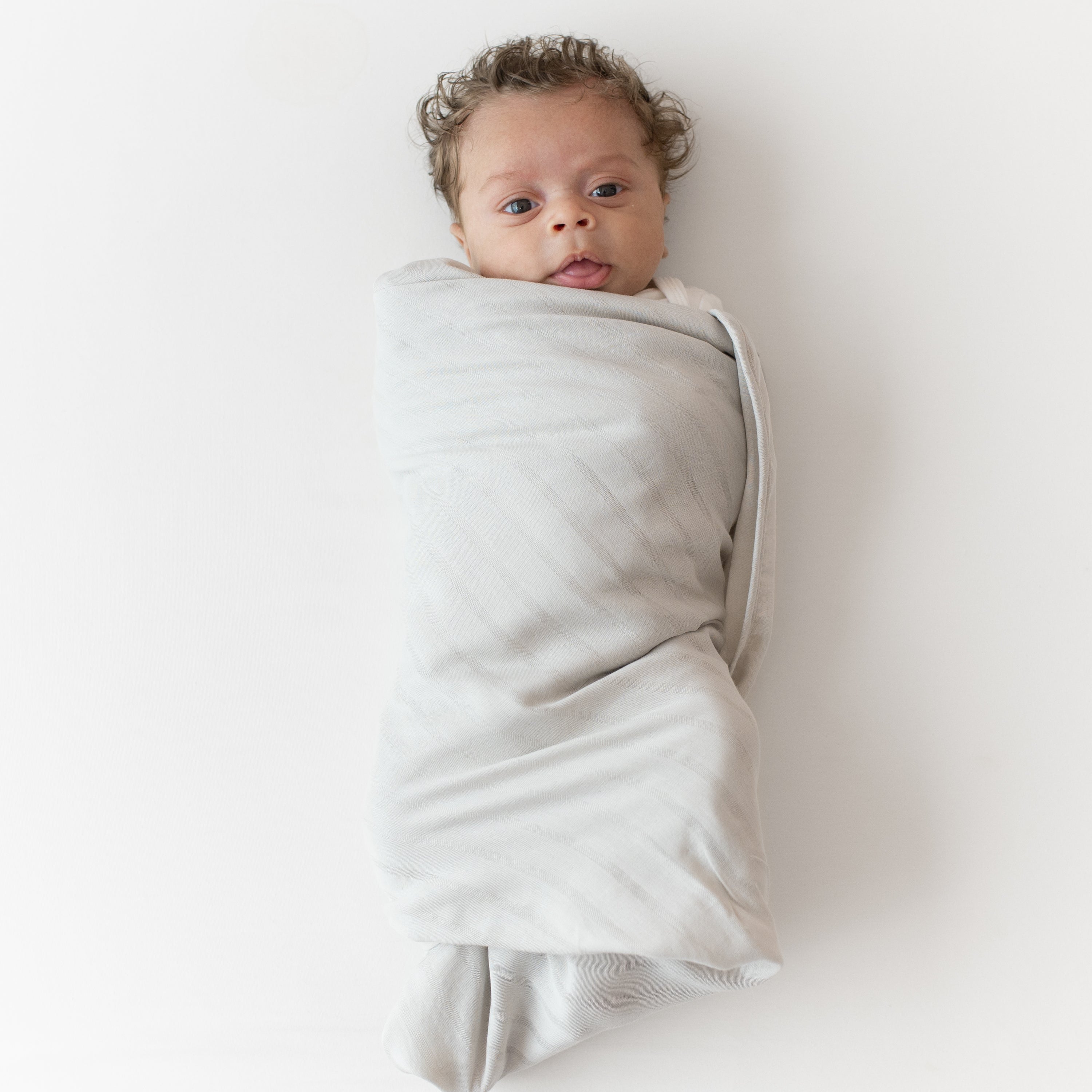 Bamboo Muslin Swaddle Blanket in Oat - Image 2