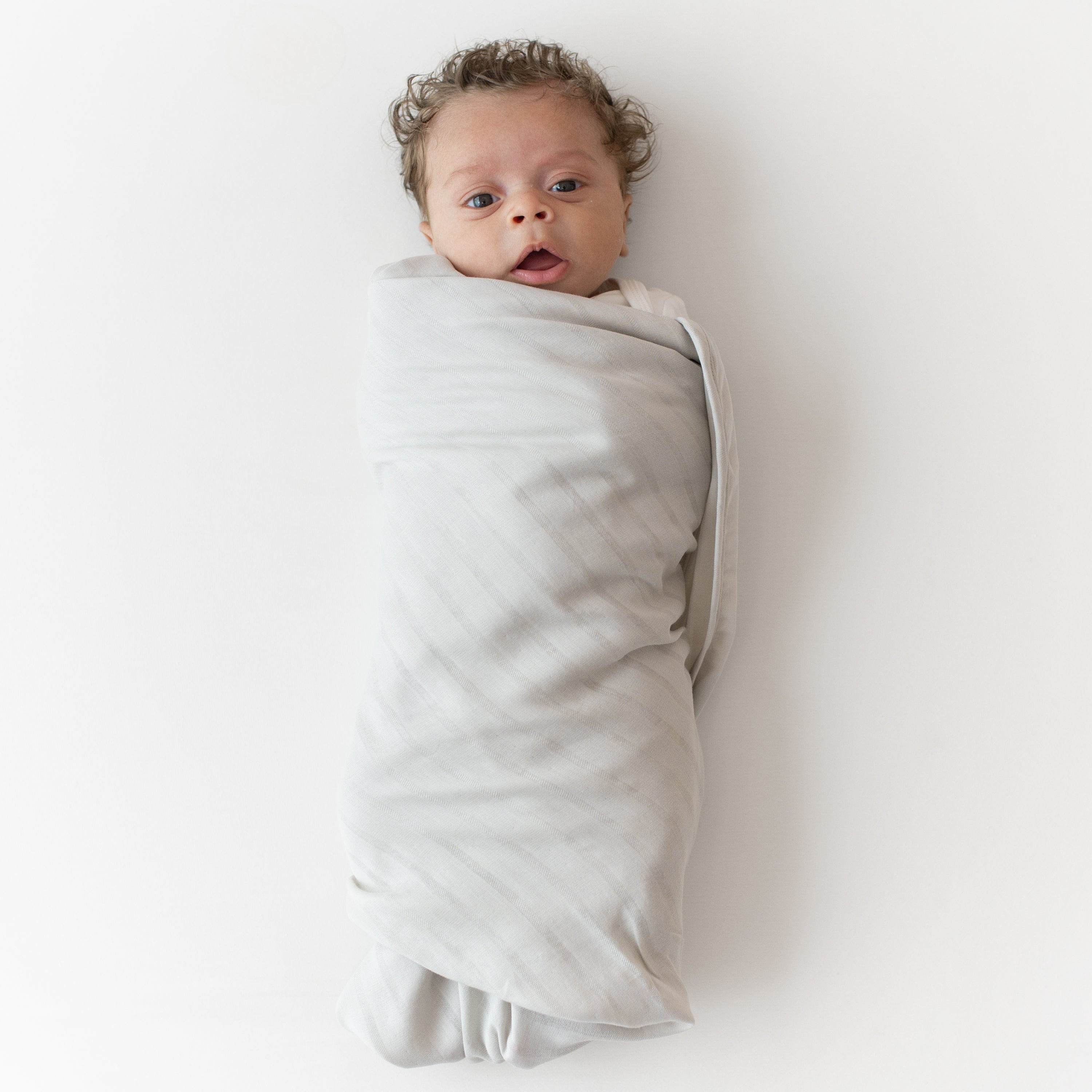 Bamboo Muslin Swaddle Blanket in Oat - Image 4