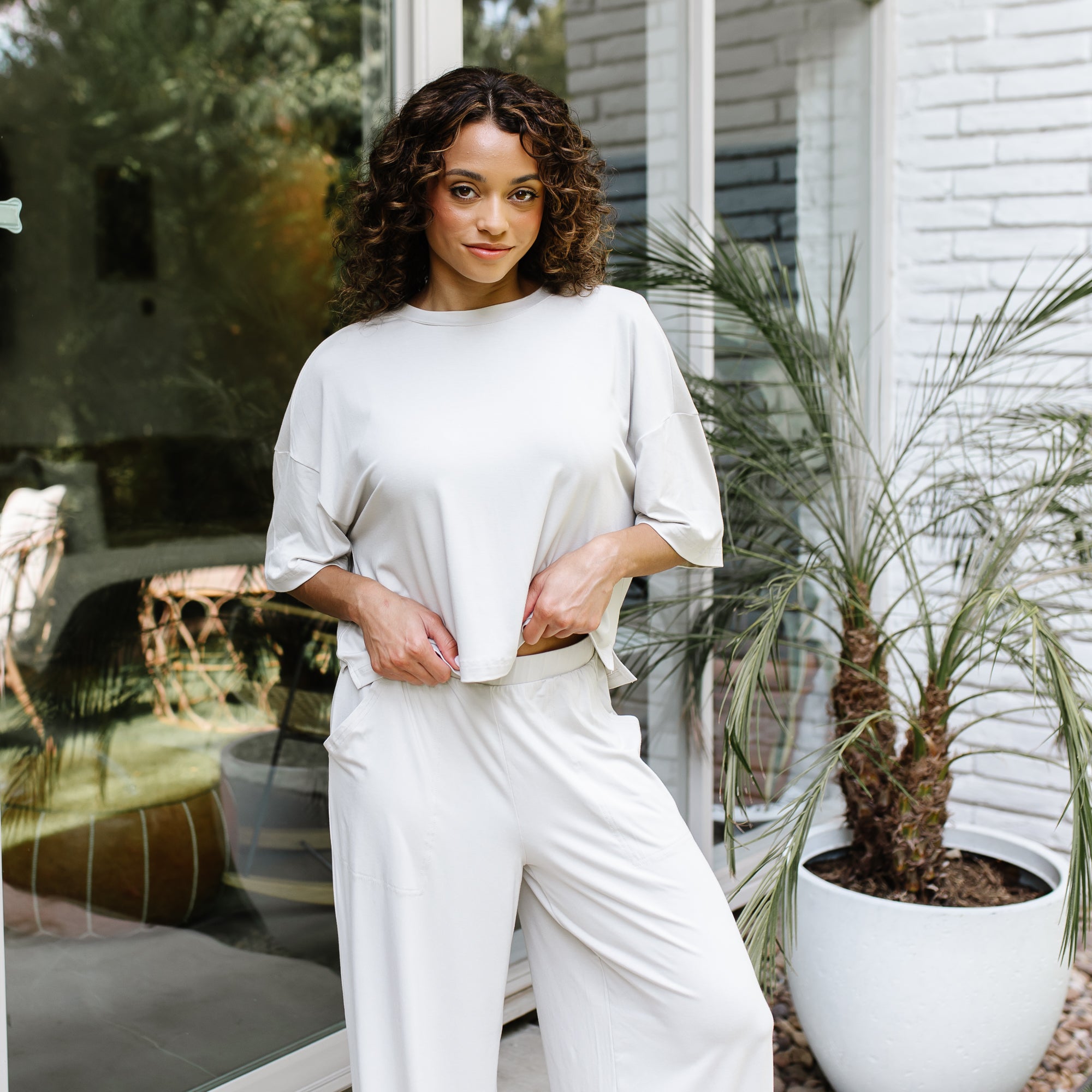 Women's Short Sleeve Tee in Oat - Image 4