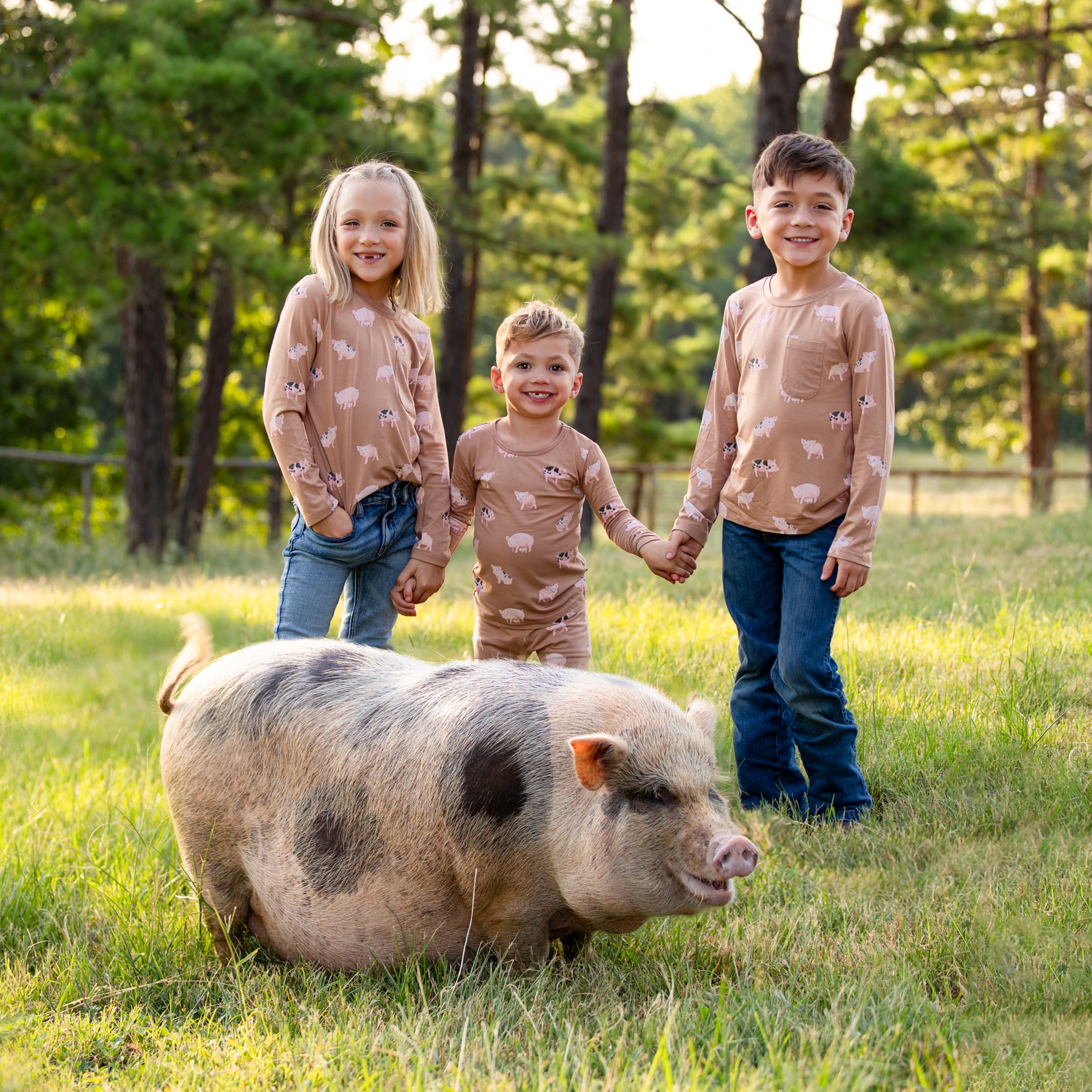 Long Sleeve Pajamas in Pig - Image 6