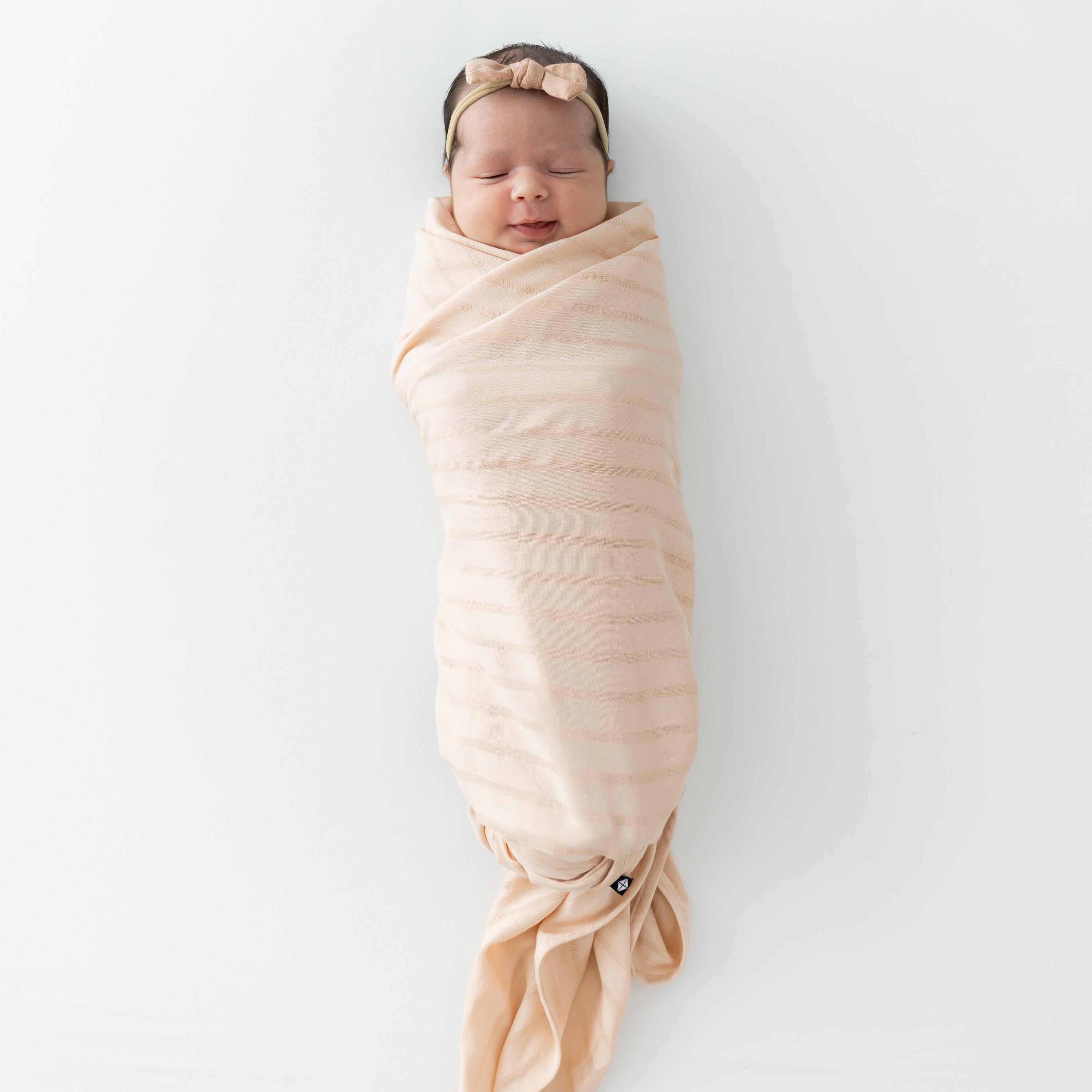 Bamboo Muslin Swaddle Blanket in Porcelain - Image 2