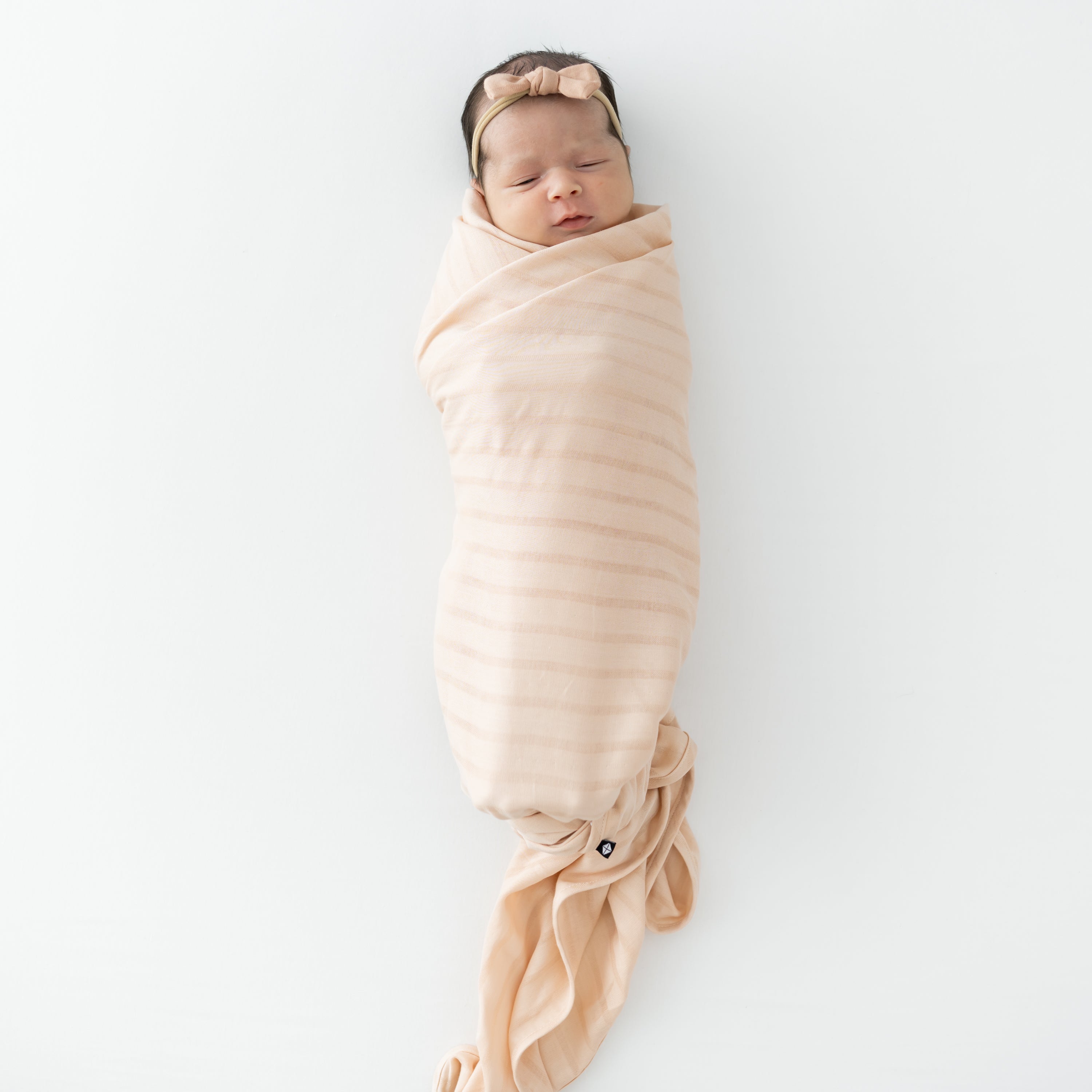 Bamboo Muslin Swaddle Blanket in Porcelain - Image 4