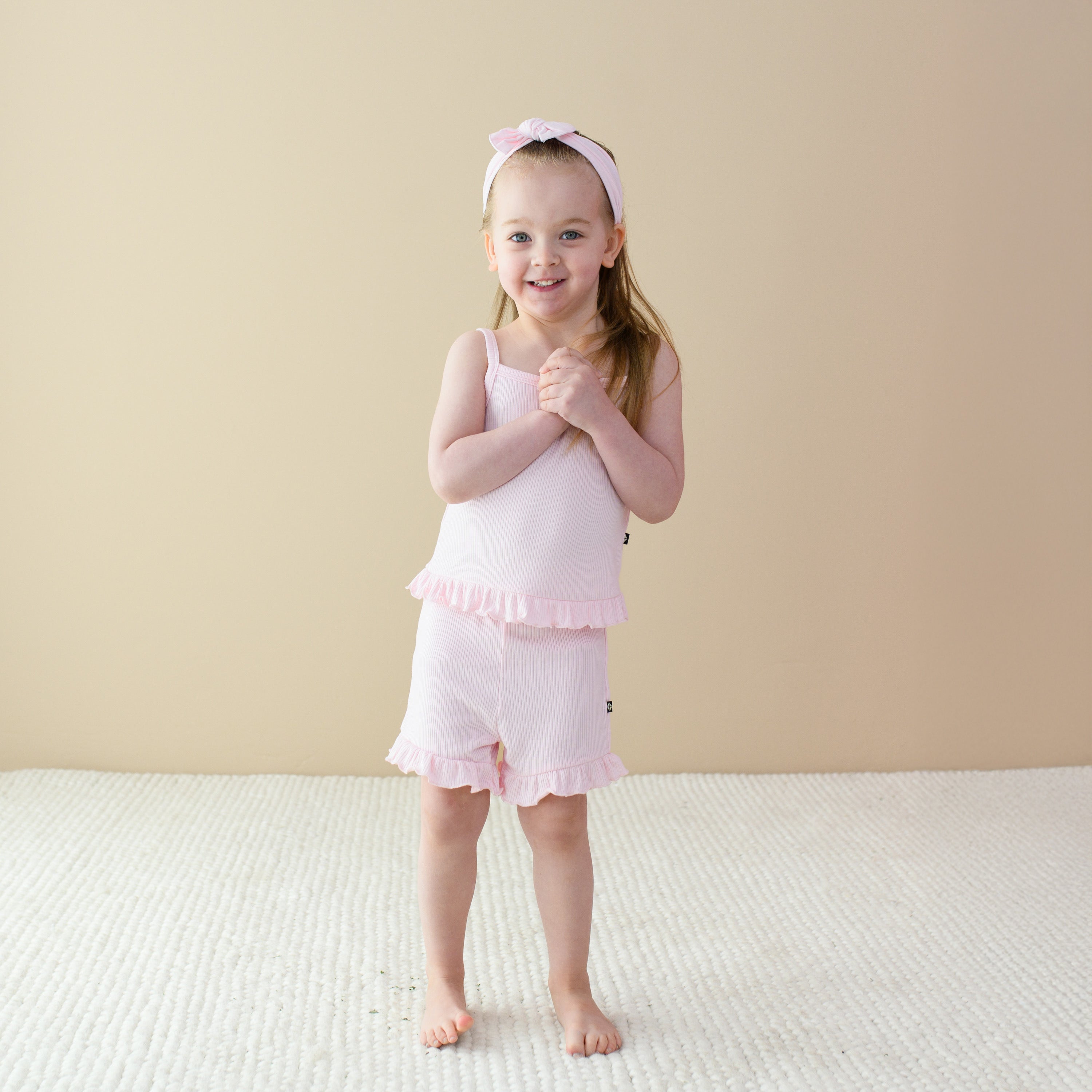 Ribbed Ruffle Tank Set in Sakura - Image 3