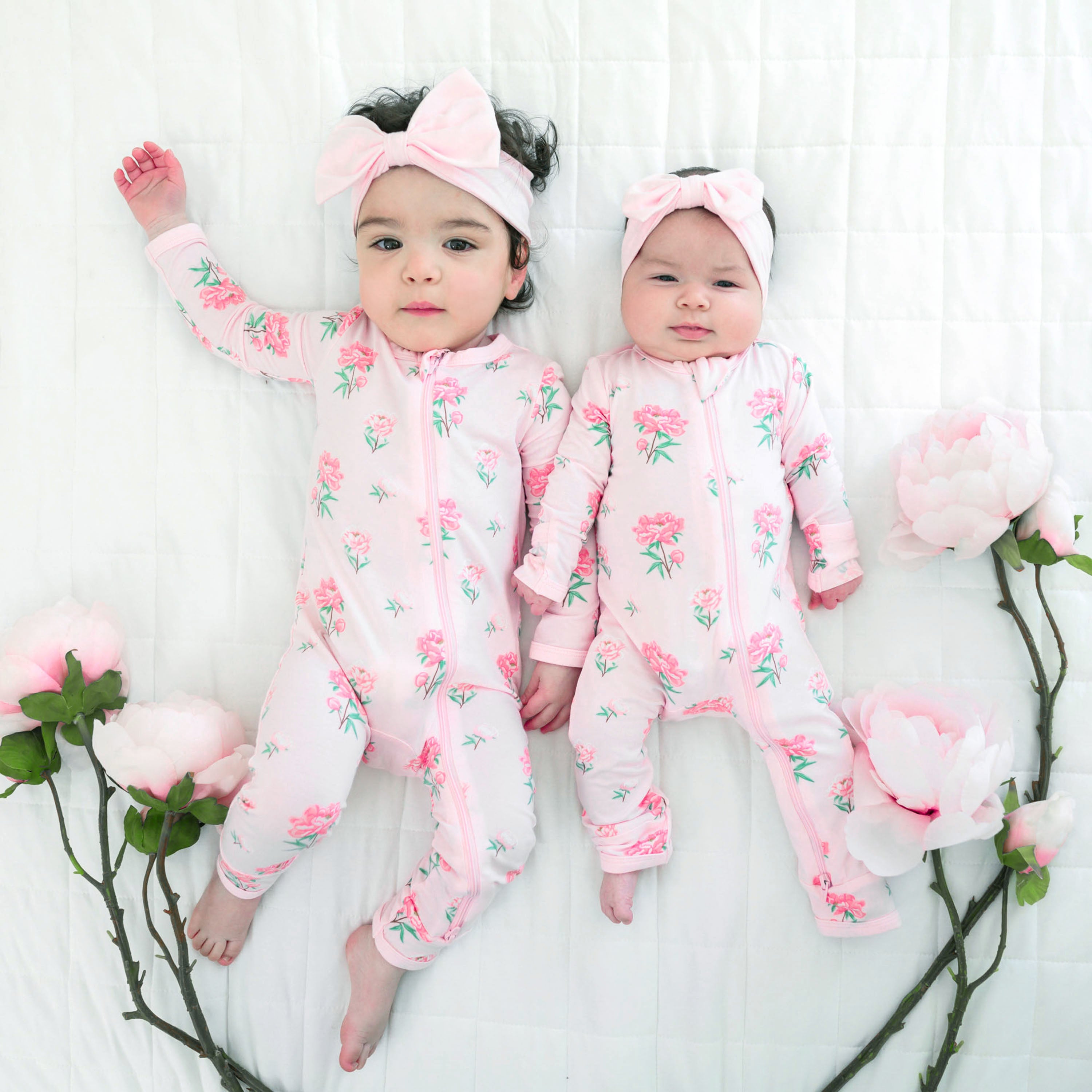 Zippered Romper in Sakura Peony - Image 2