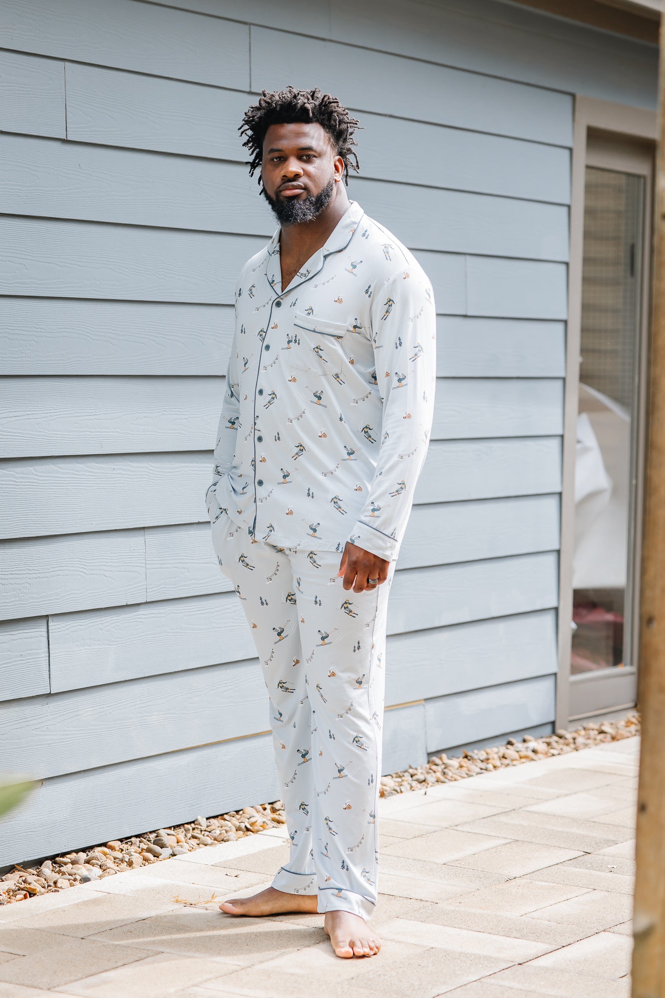 Men's Long Sleeve Pajama Set in Ski - Image 6