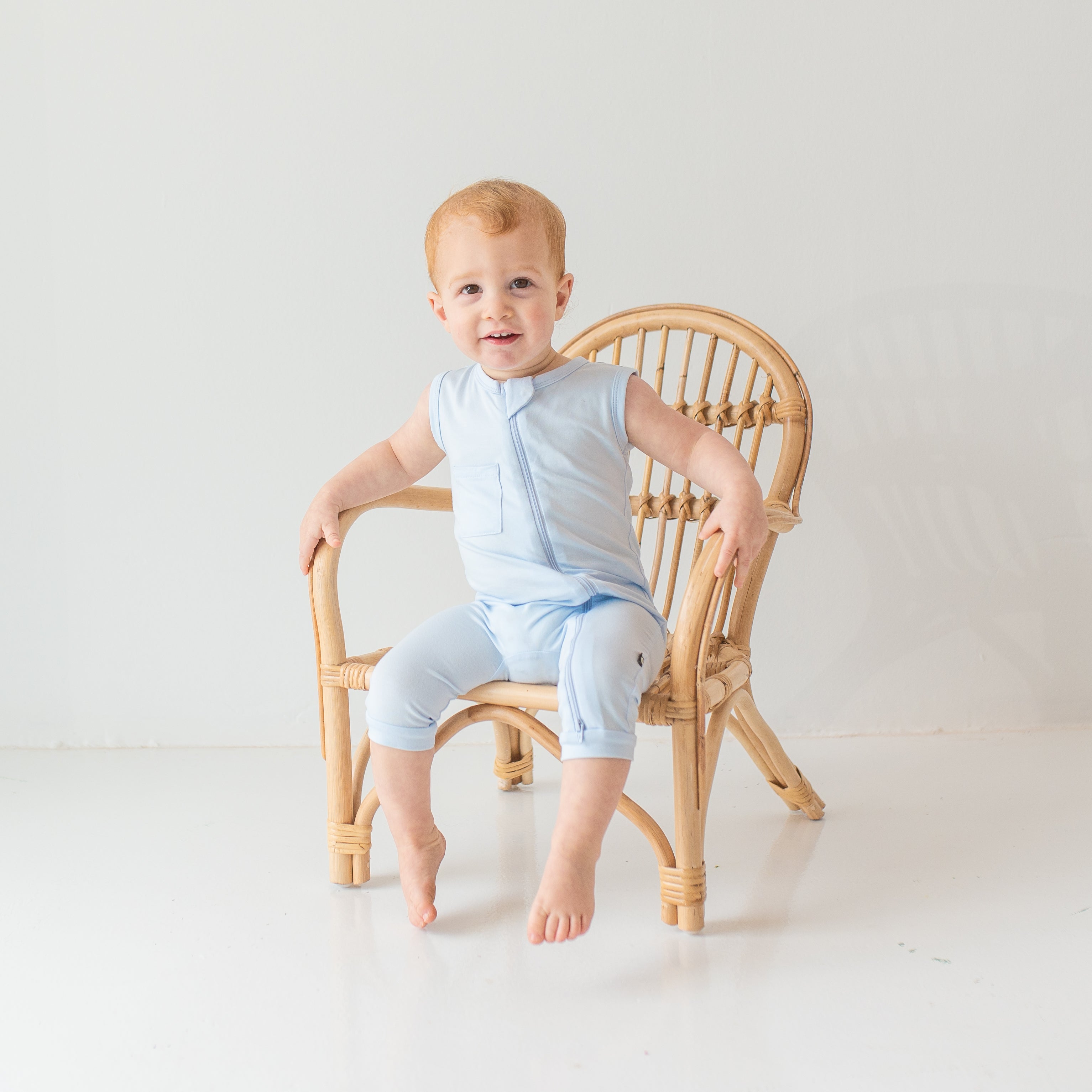 Zippered Sleeveless Romper in Mist - Image 3