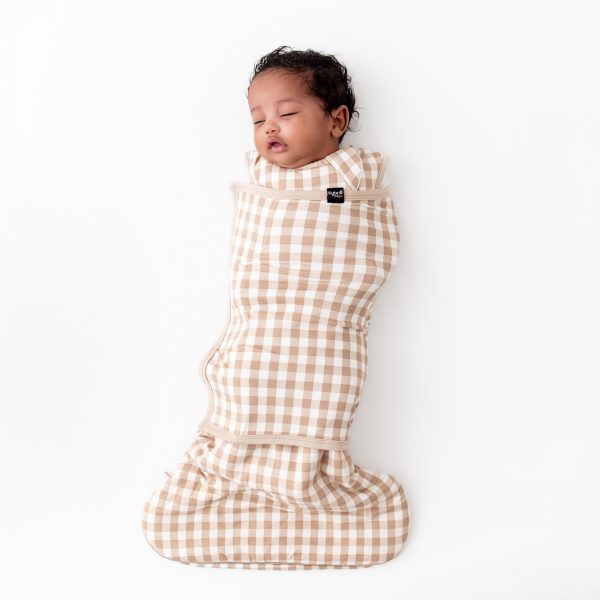 Sleep Bag Swaddler in Gingham Bisque 1.0