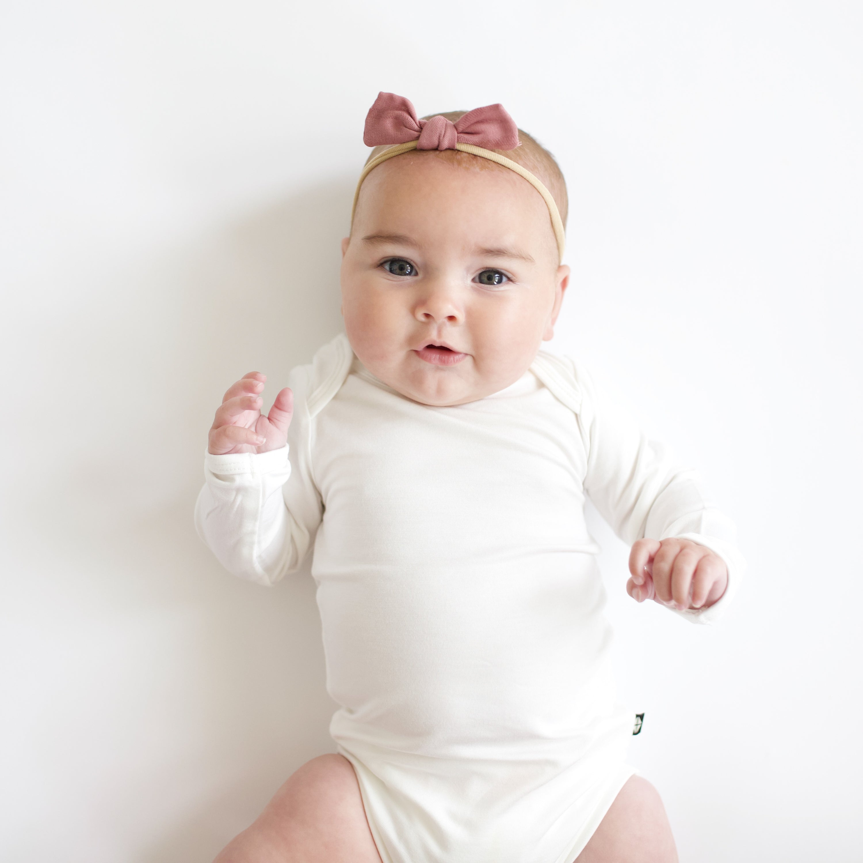 Bamboo Muslin Tiny Bow in Dusty Rose - Image 3